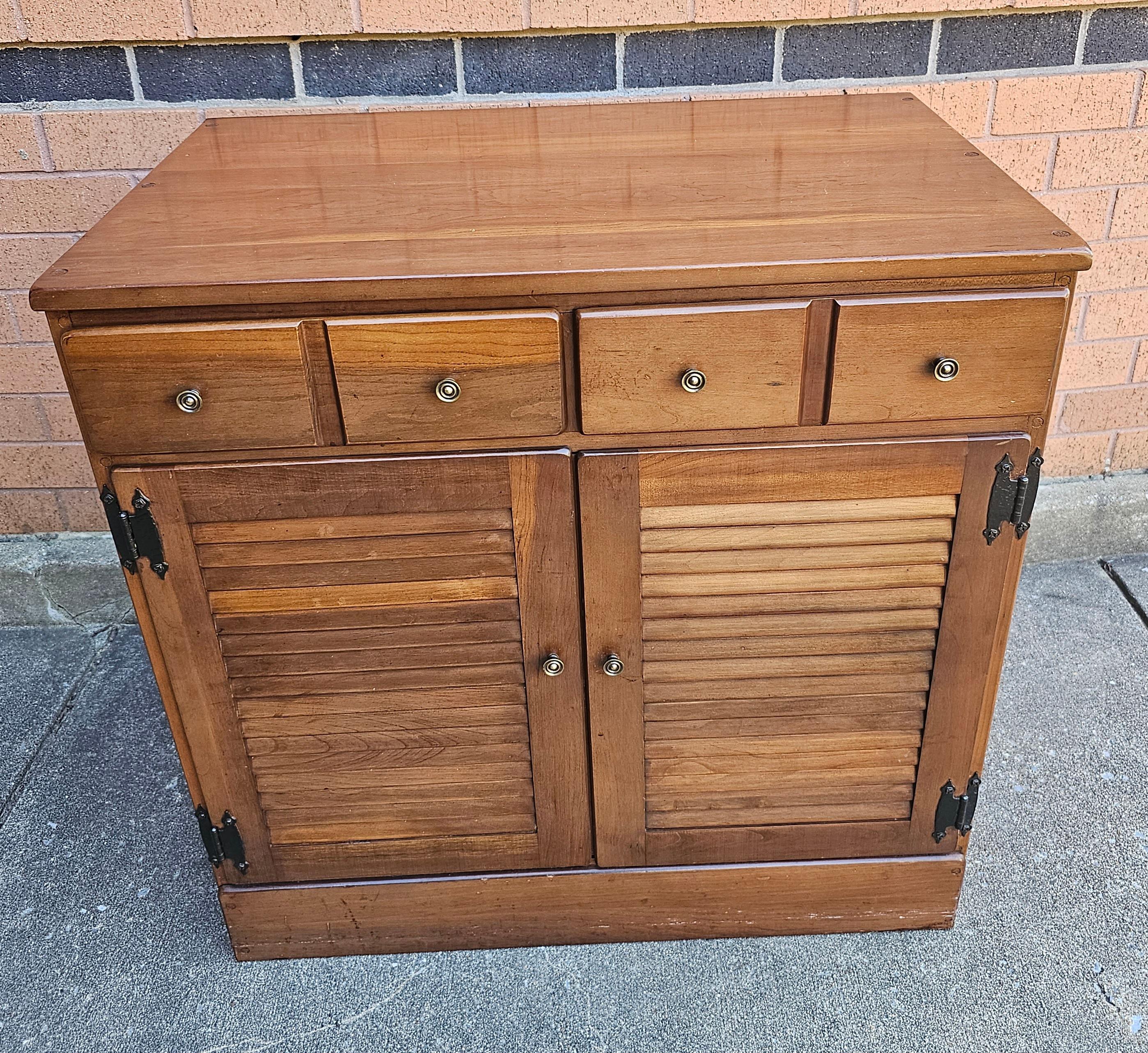 Mid 20th Century Solid Cherry Storage Side Cabinet, Circa 1970s For Sale 3