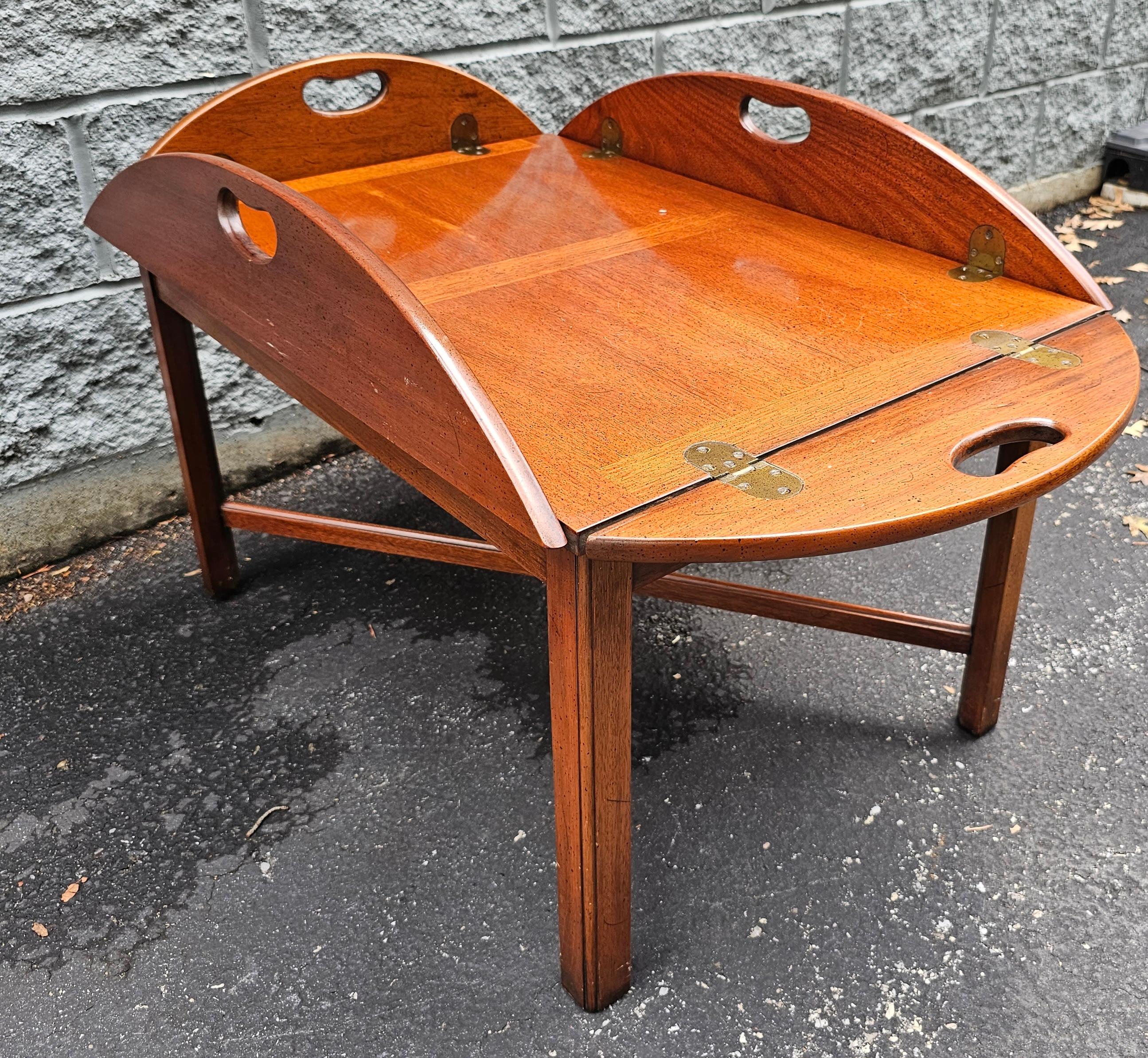 American Mid 20th Century Solid Mahogany Butler's Cocktail / Coffee Table
