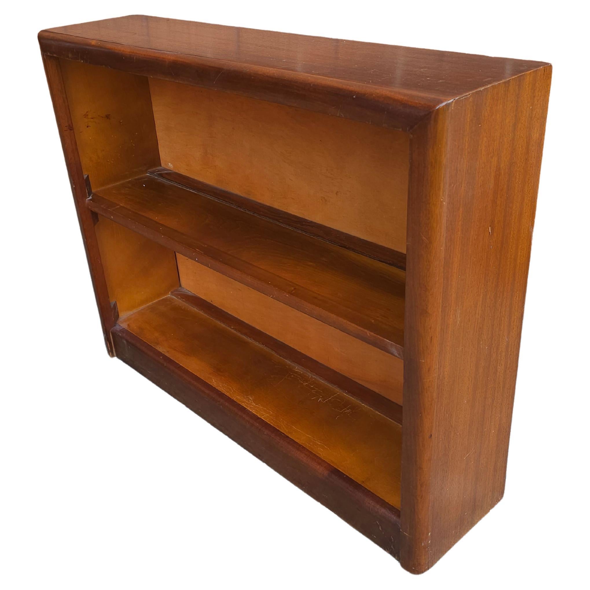 Mid-Century Modern Mid-20th Century Solid Mahogany Encyclopedia Low Bookcase, Circa 1960s For Sale