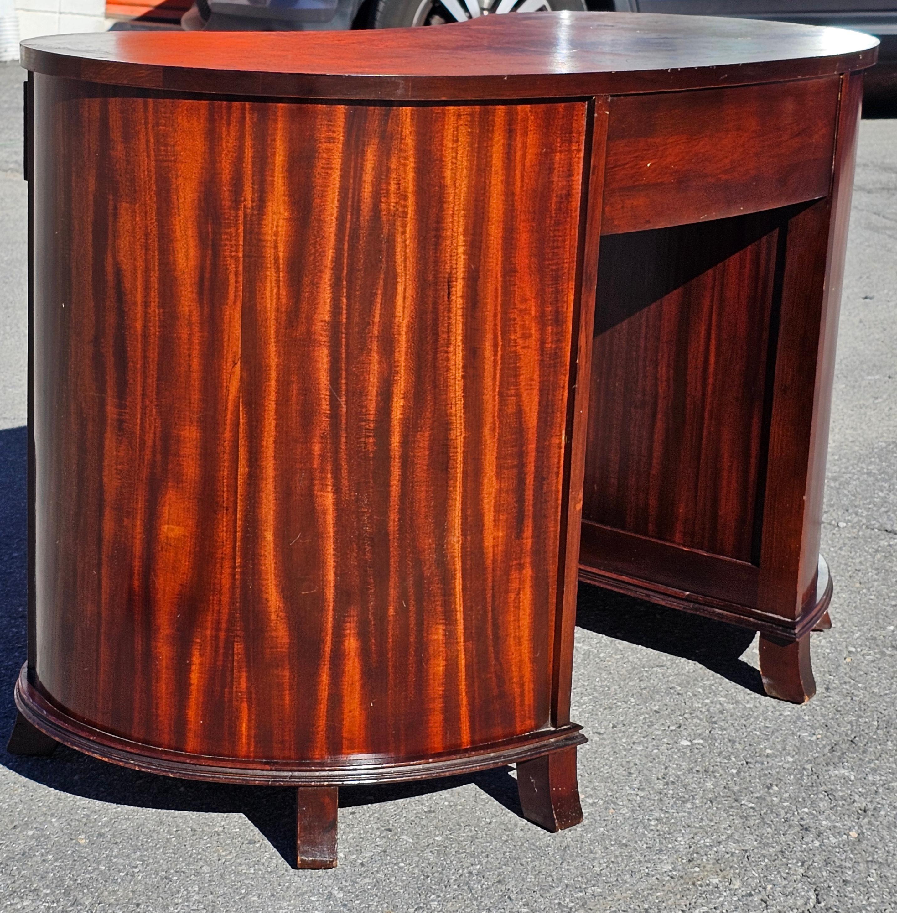 Other Mid 20th Century Solid Mahogany  Federal Kidney Desk For Sale