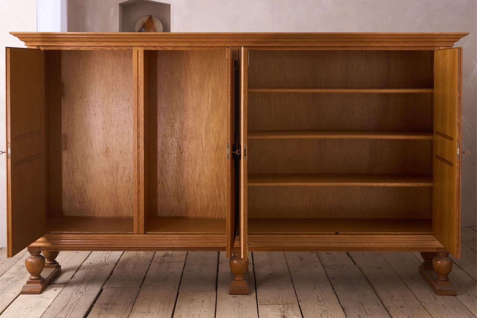 20th Century Mid 20th century Solid oak Brutalist sideboard For Sale