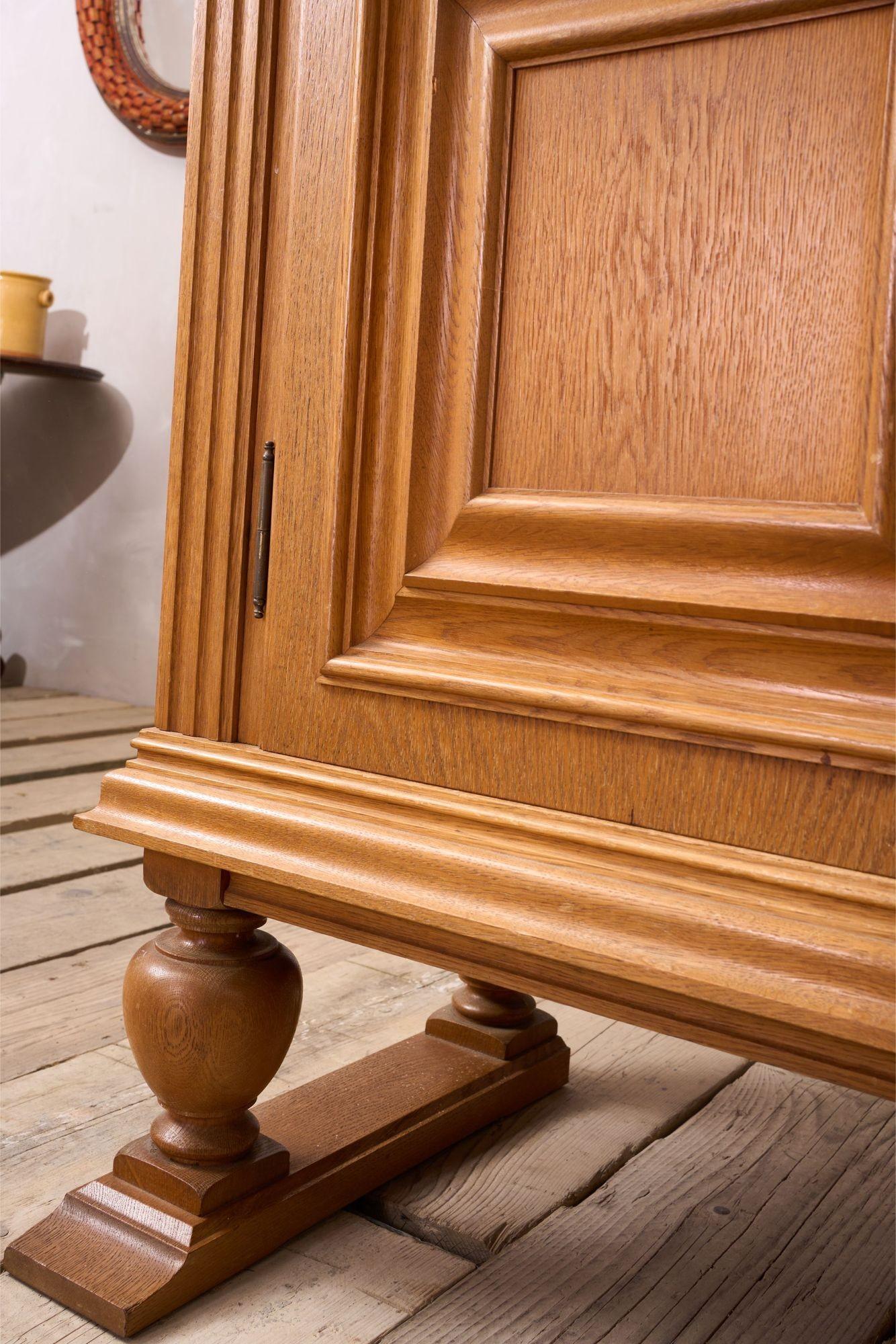 Mid 20th century Solid oak Brutalist sideboard For Sale 1
