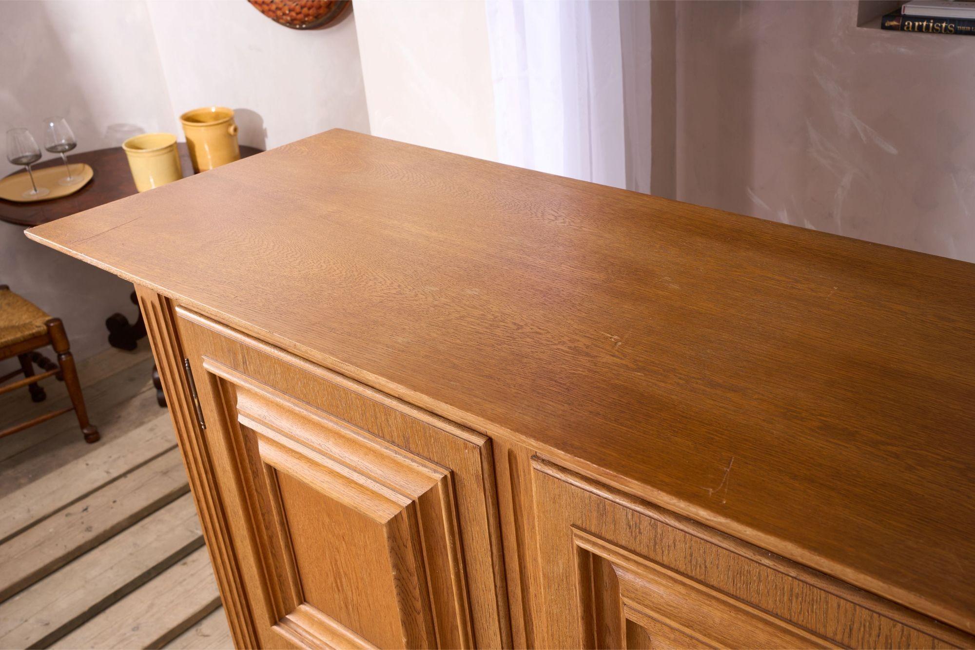 Mid 20th century Solid oak Brutalist sideboard For Sale 2