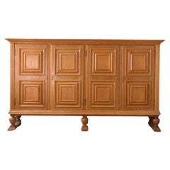 Mid 20th century Solid oak Brutalist sideboard