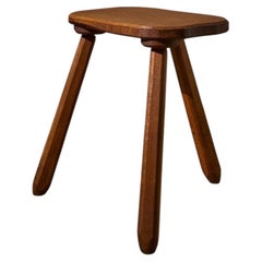 Mid 20th century solid teak stool - Rectangle