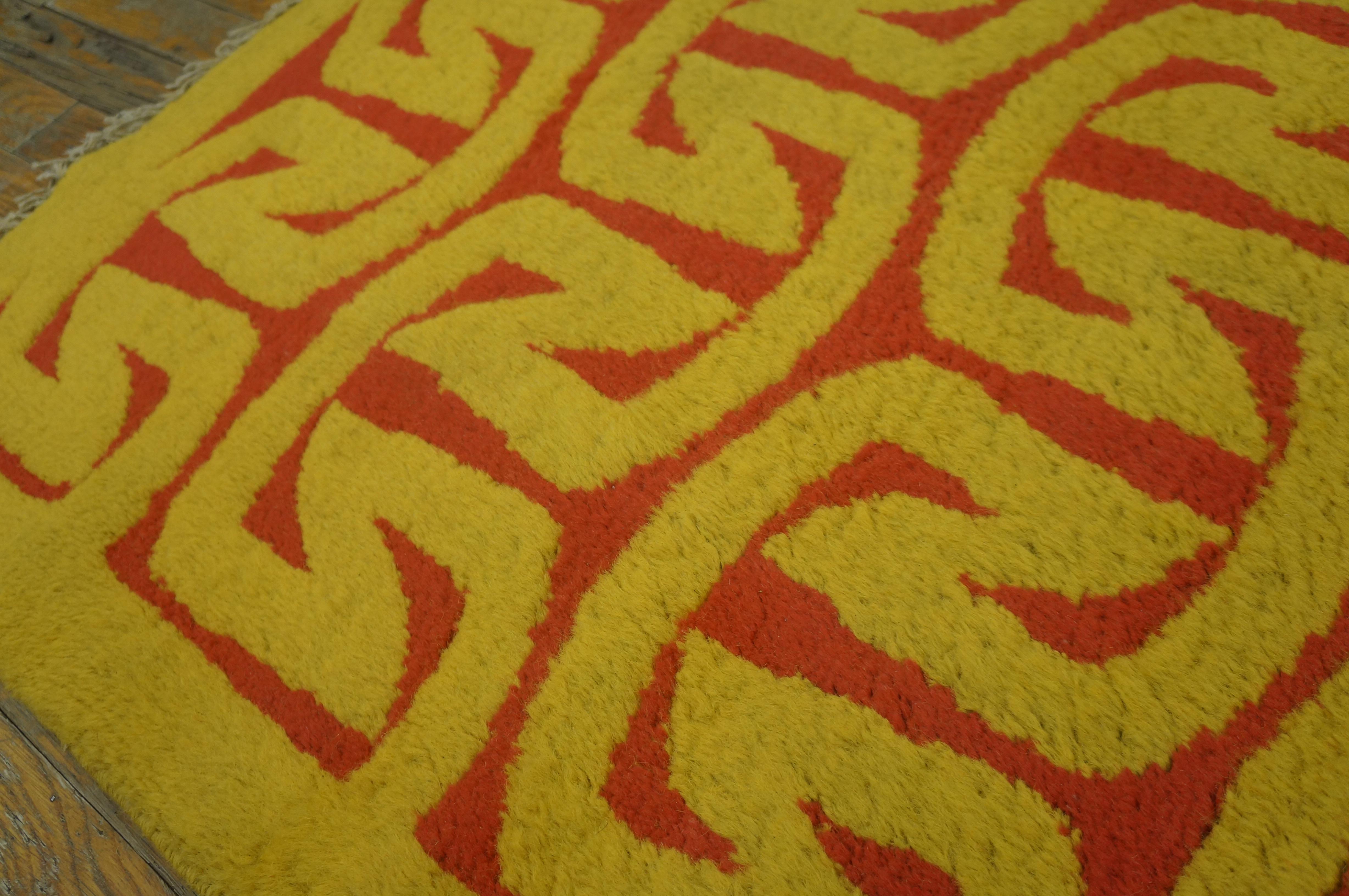 Alfombra Art Moderne Española de Mediados del Siglo XX ( 4' x 6'2