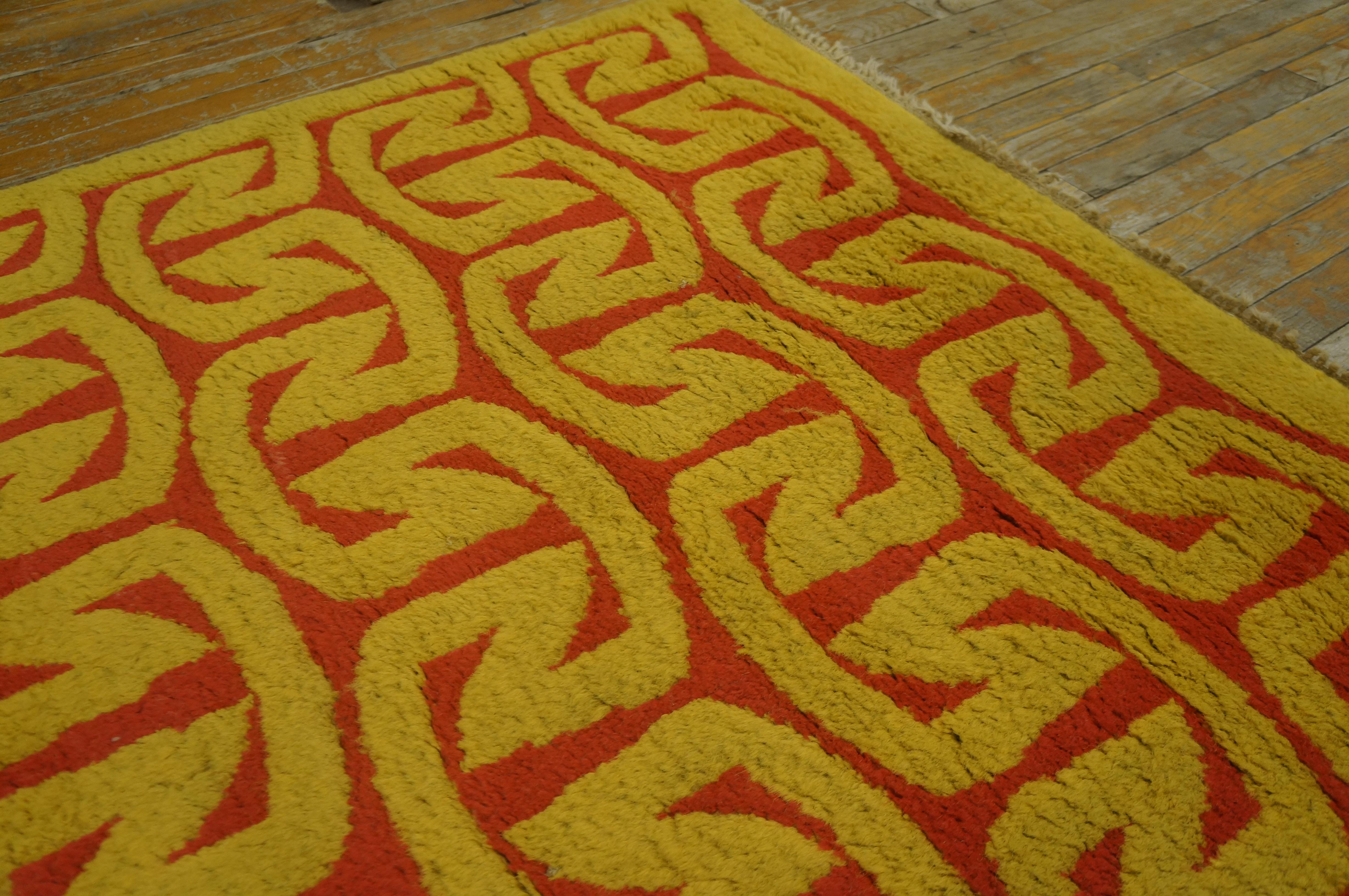 Alfombra Art Moderne Española de Mediados del Siglo XX ( 4' x 6'2