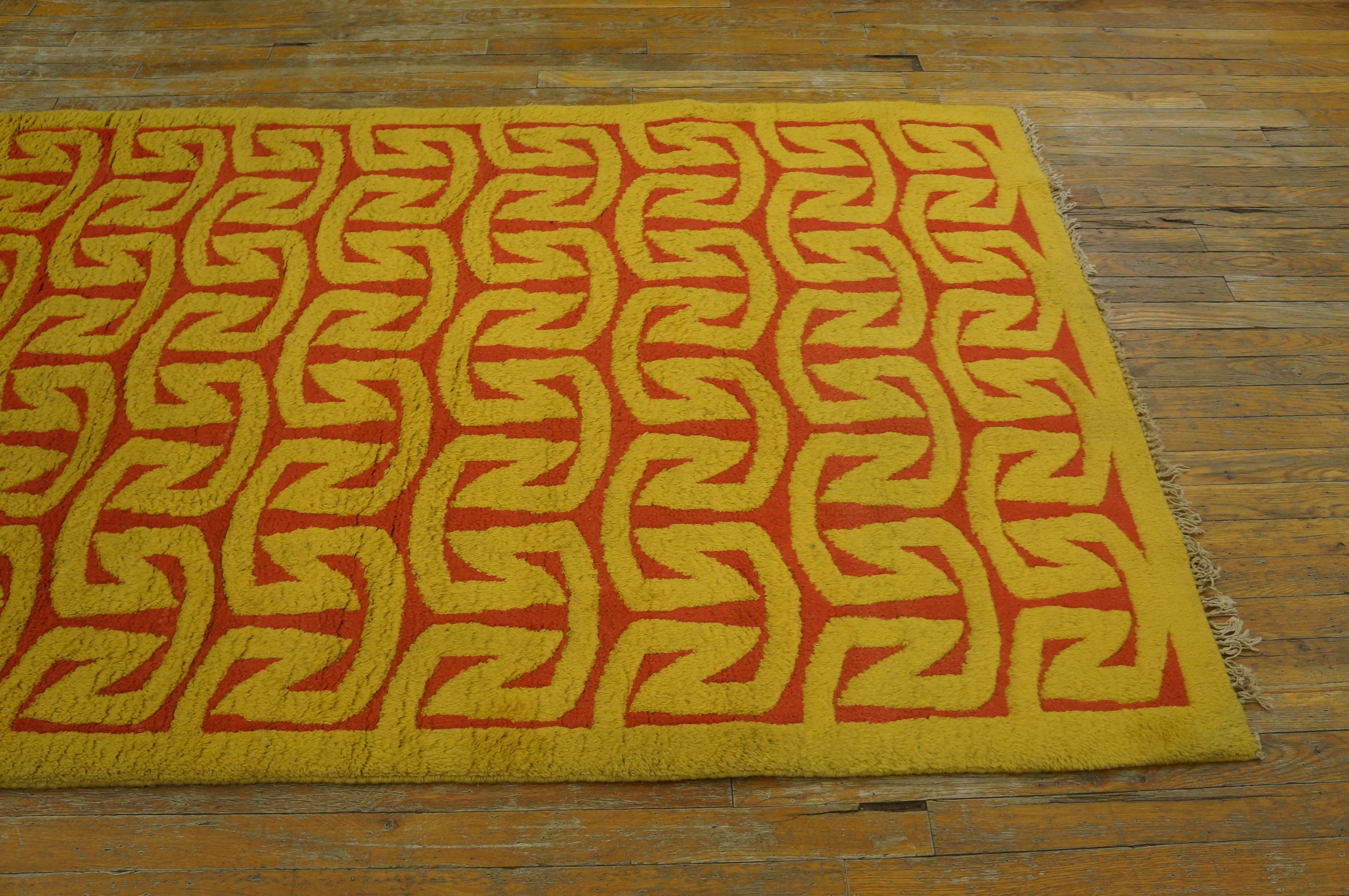 Alfombra Art Moderne Española de Mediados del Siglo XX ( 4' x 6'2