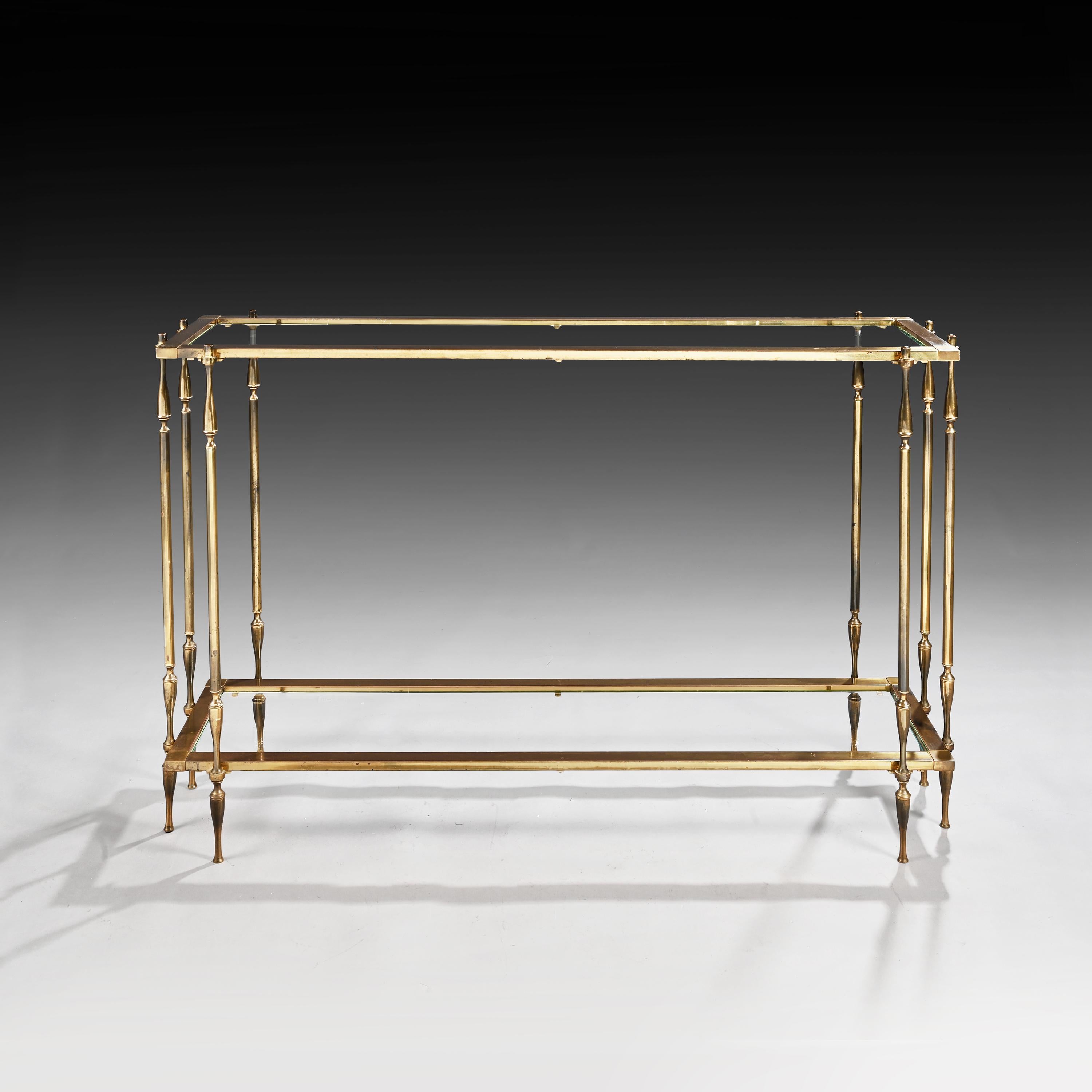 Mid-20th Century Spanish Brass Console Table In Good Condition In Benington, Herts