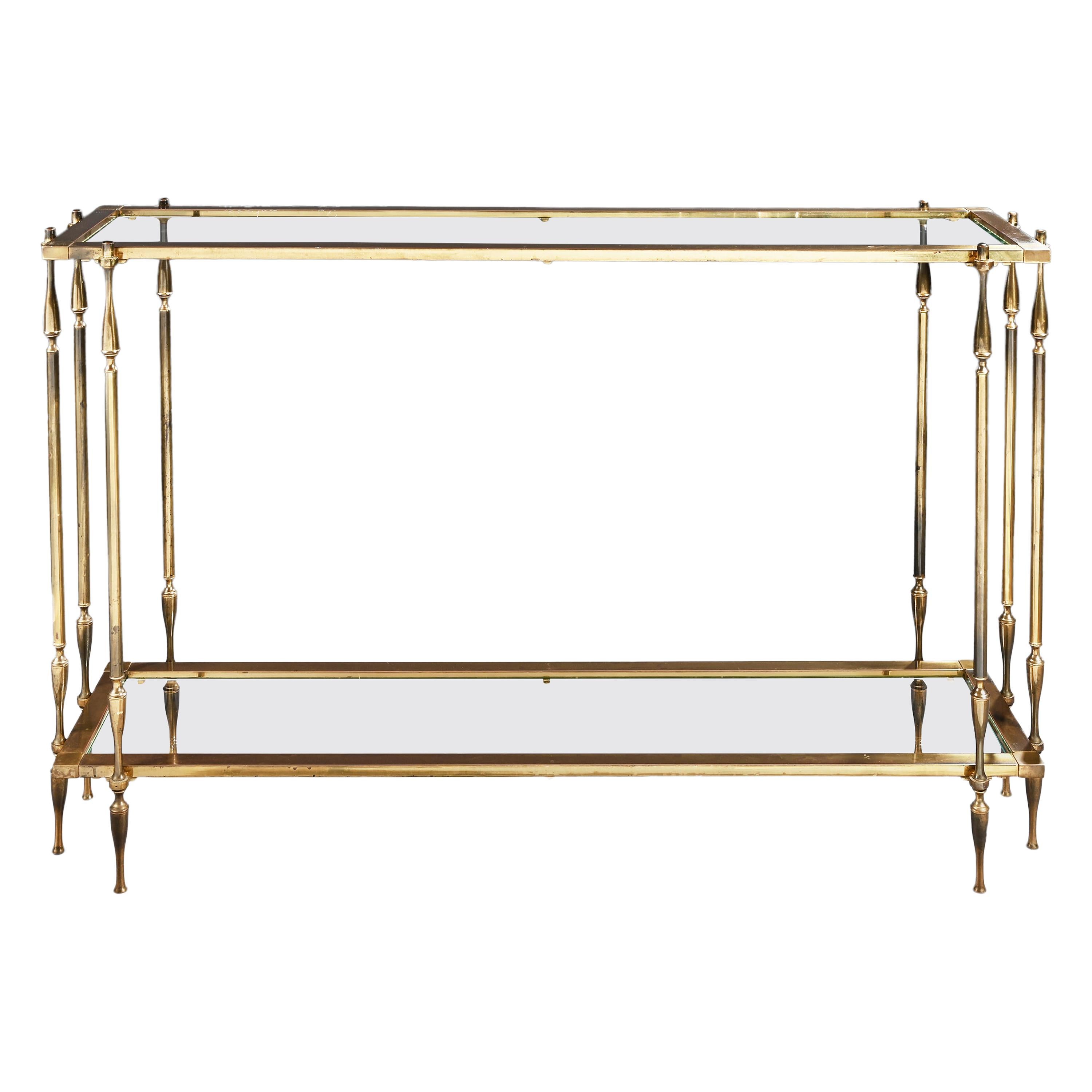 Mid-20th Century Spanish Brass Console Table