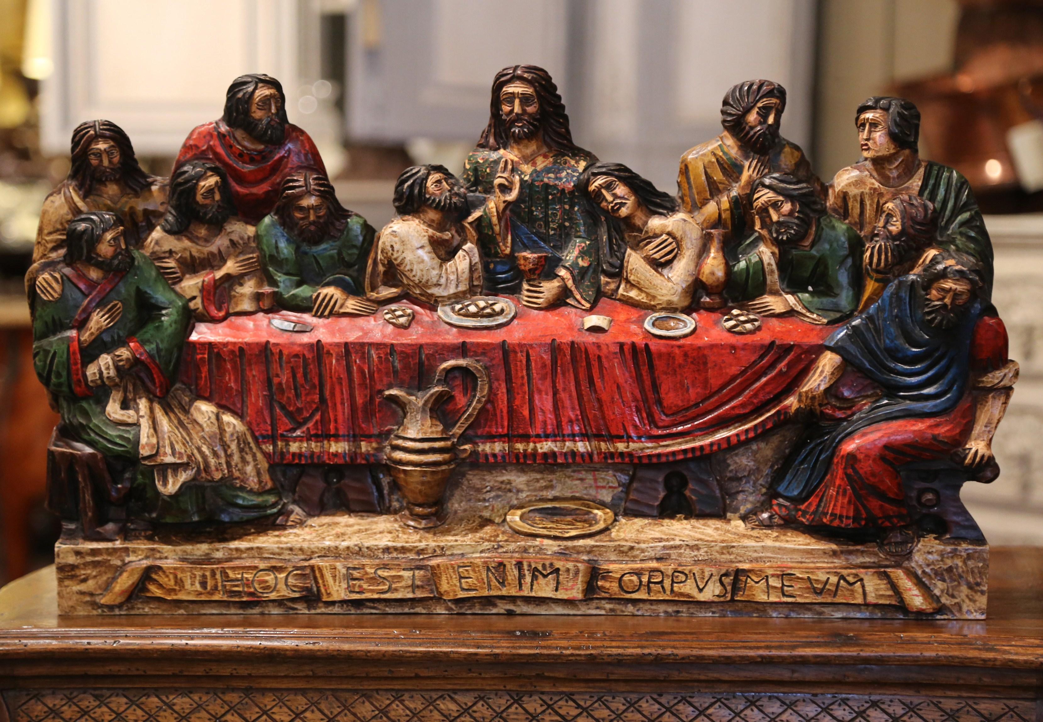 Mid-20th Century Spanish Carved Polychromed and Gilt Sculpture 