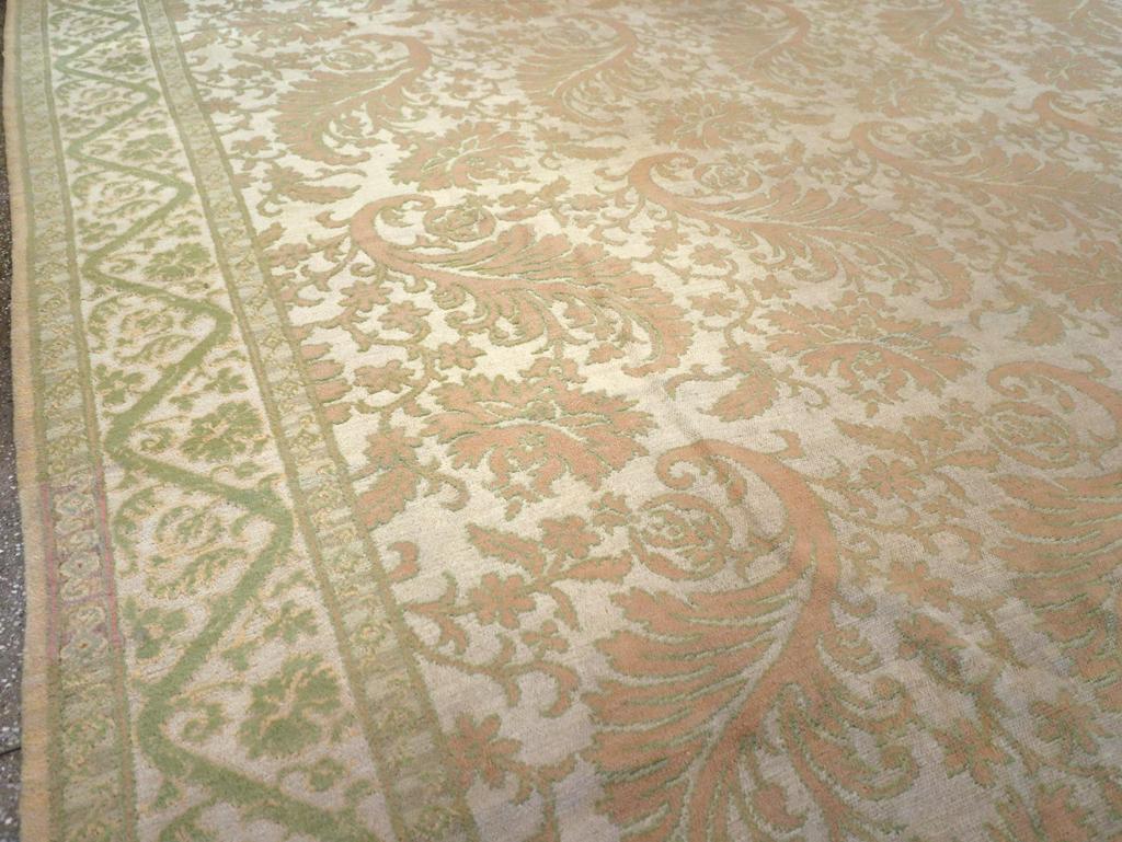Arts and Crafts Mid-20th Century Spanish Cuenca Room Size Carpet For Sale