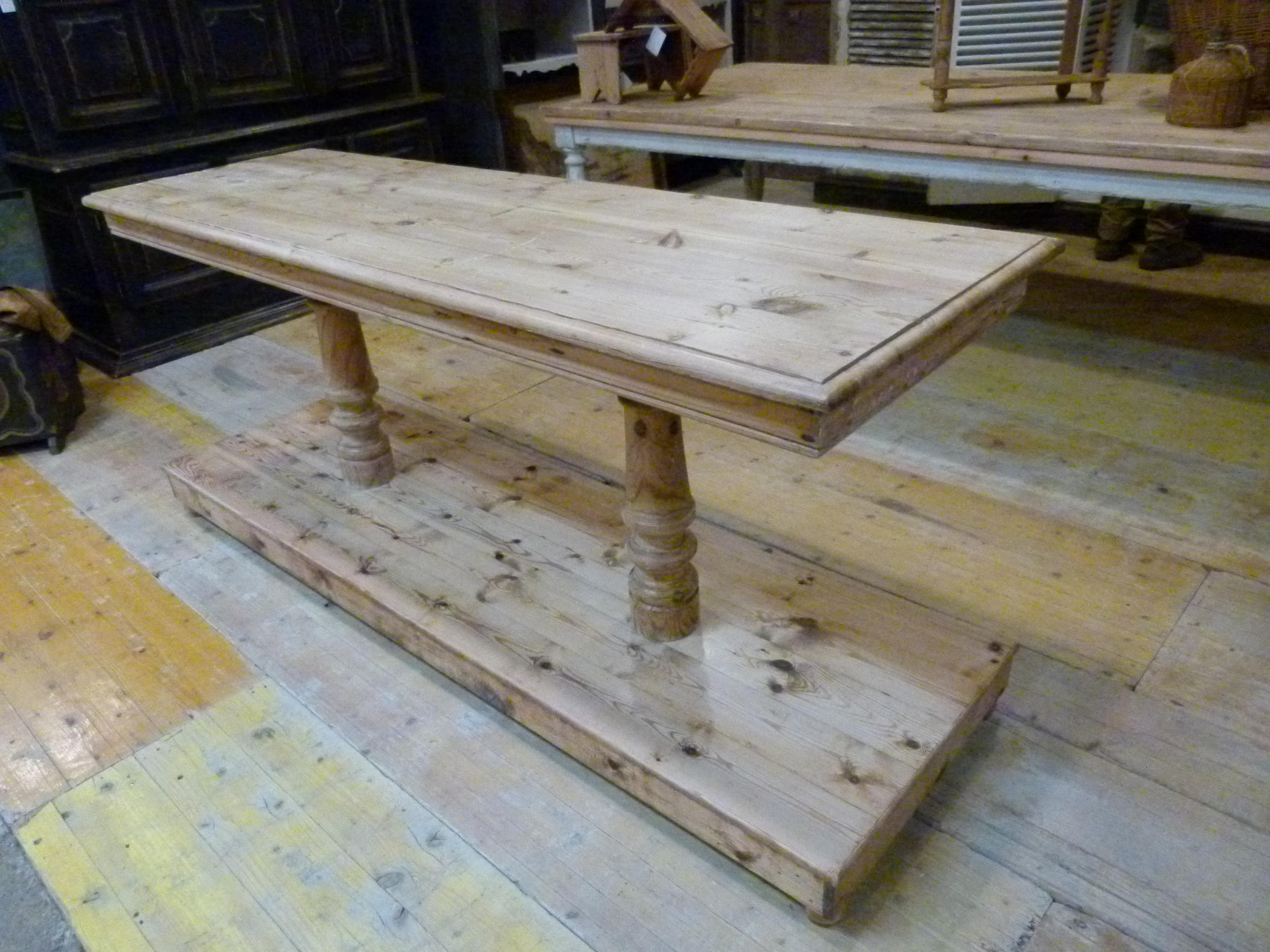 Rustic Mid-20th Century Spanish Hard Wood Industrial Work Table