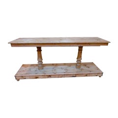 Mid-20th Century Spanish Hard Wood Industrial Work Table