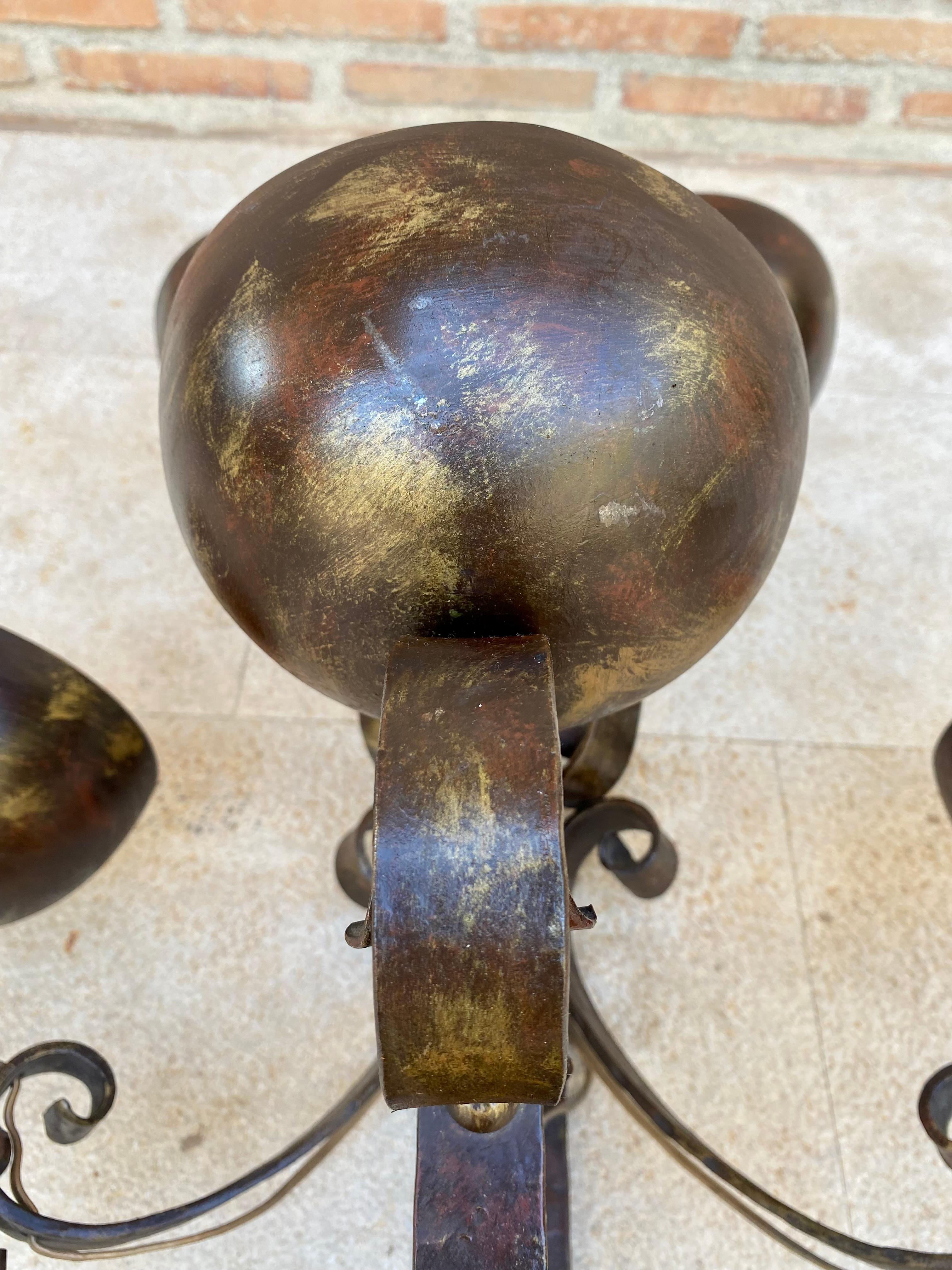 Mid 20th Century Spanish Iron Sconces, Set of Two For Sale 1