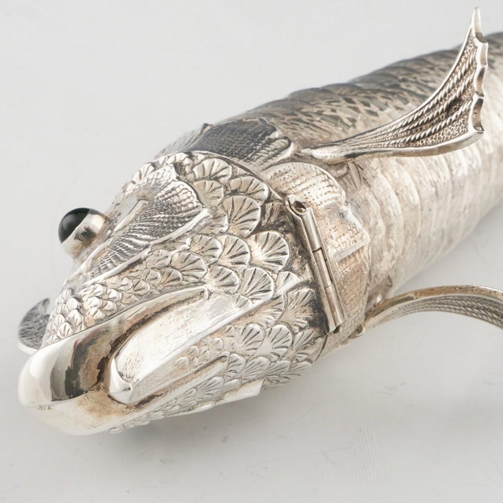 Mid 20th Century Spanish Silver Articulated Fish Sculpture 1