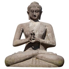 Mid 20th Century Special large old lavastone Buddha statue  OriginalBuddha