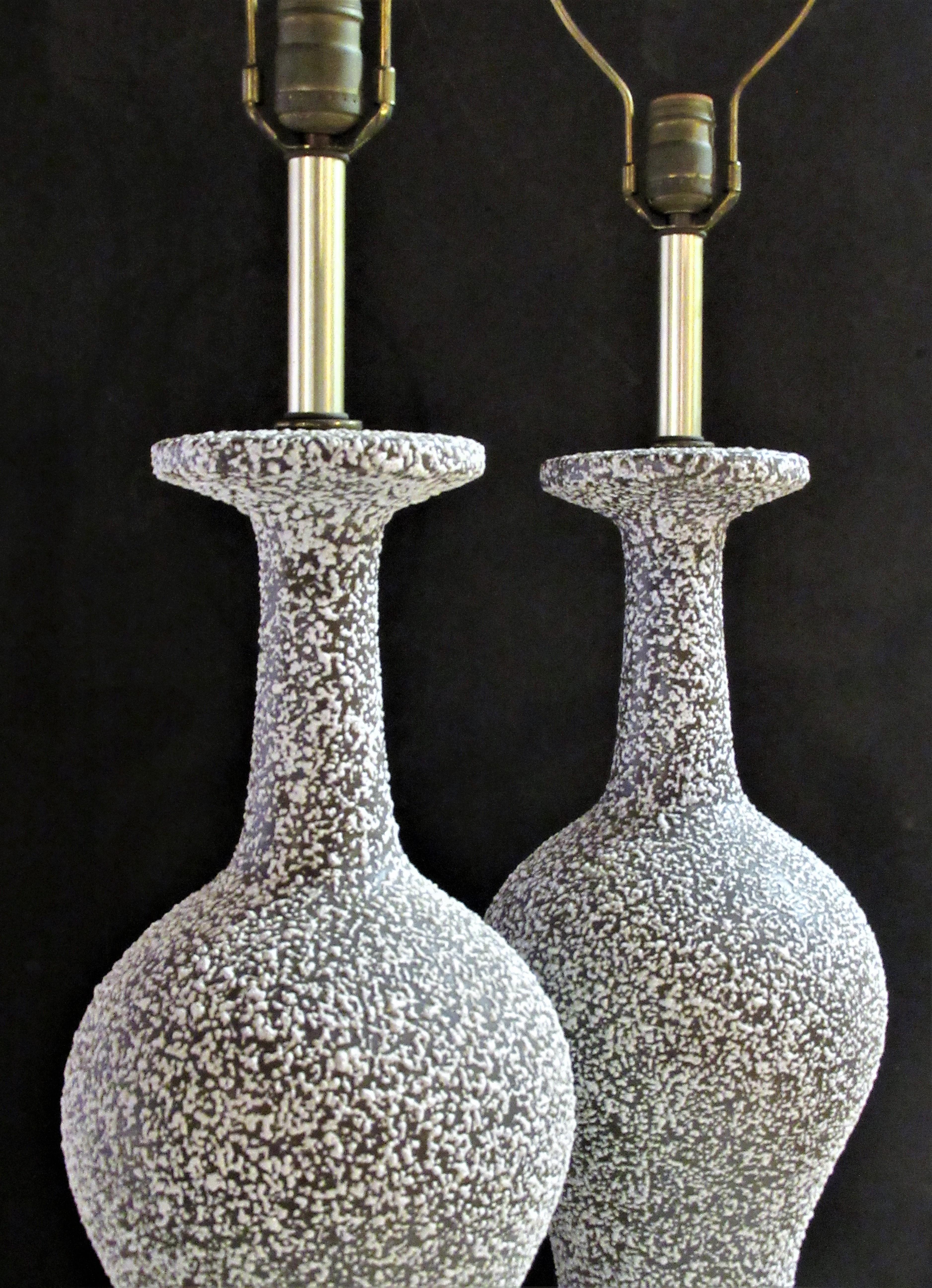 Mid-20th Century Speckle Glazed Ceramic Lamps 3