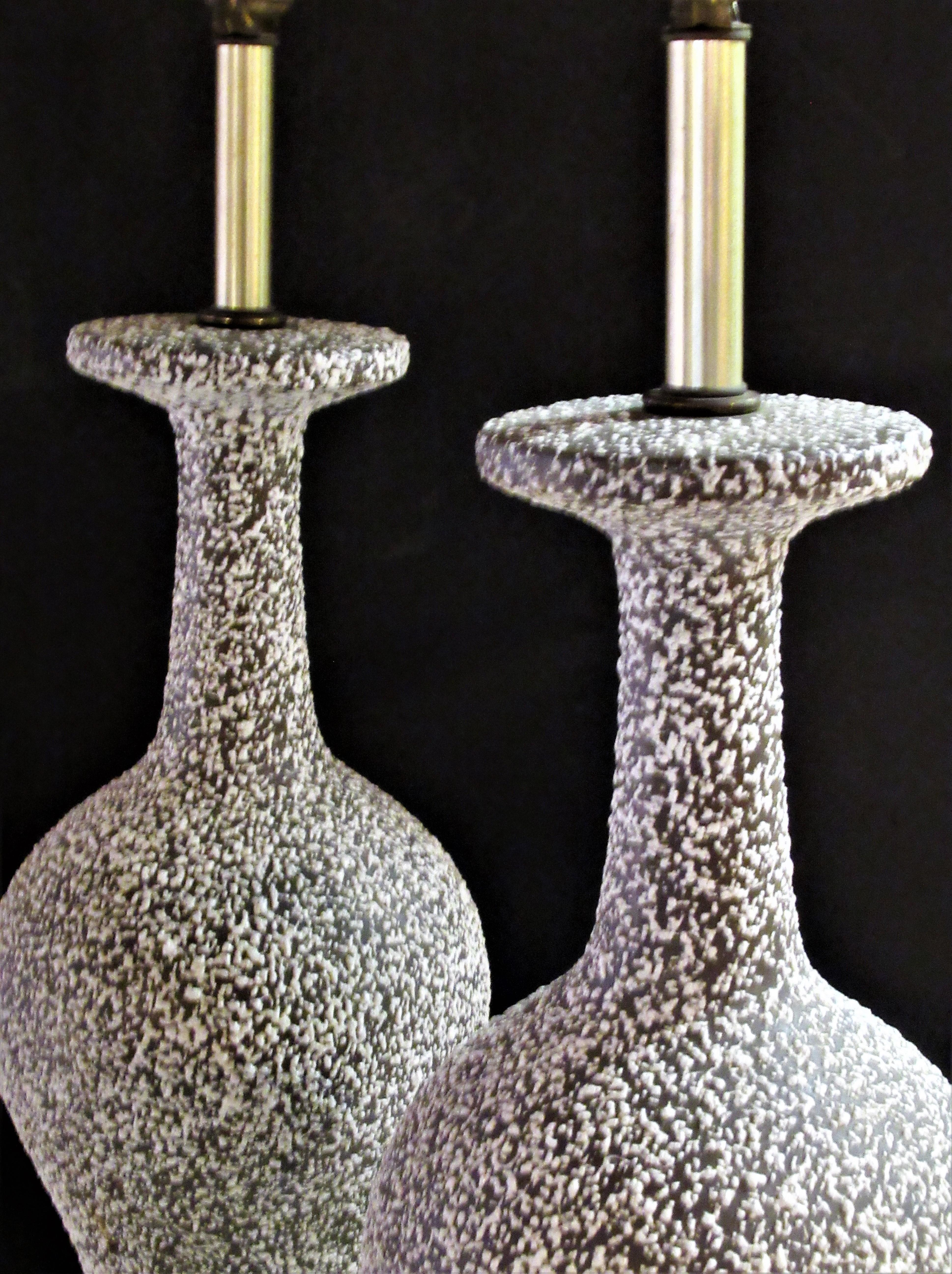 Mid-20th Century Speckle Glazed Ceramic Lamps 7