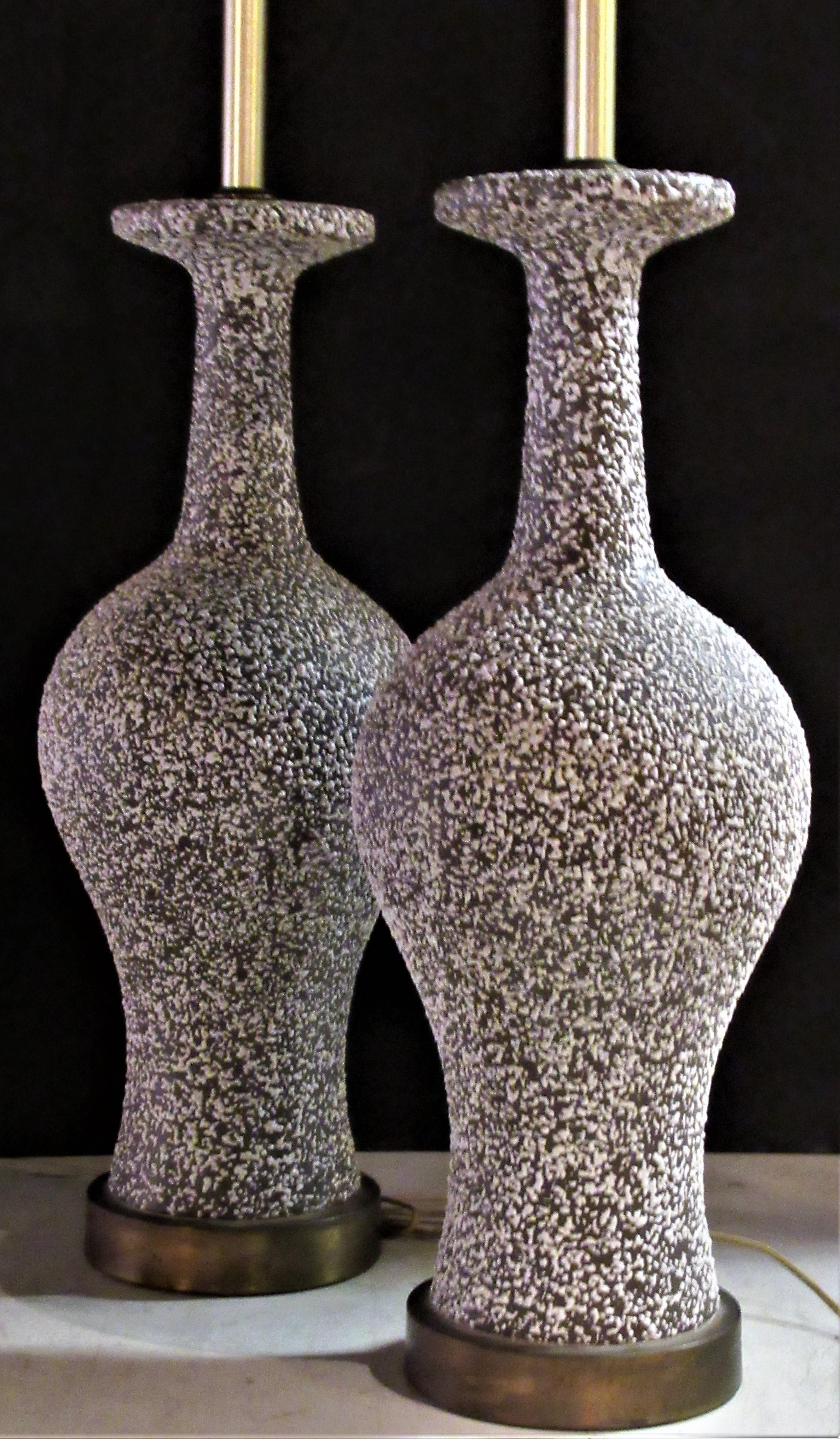 Mid-20th Century Speckle Glazed Ceramic Lamps 9
