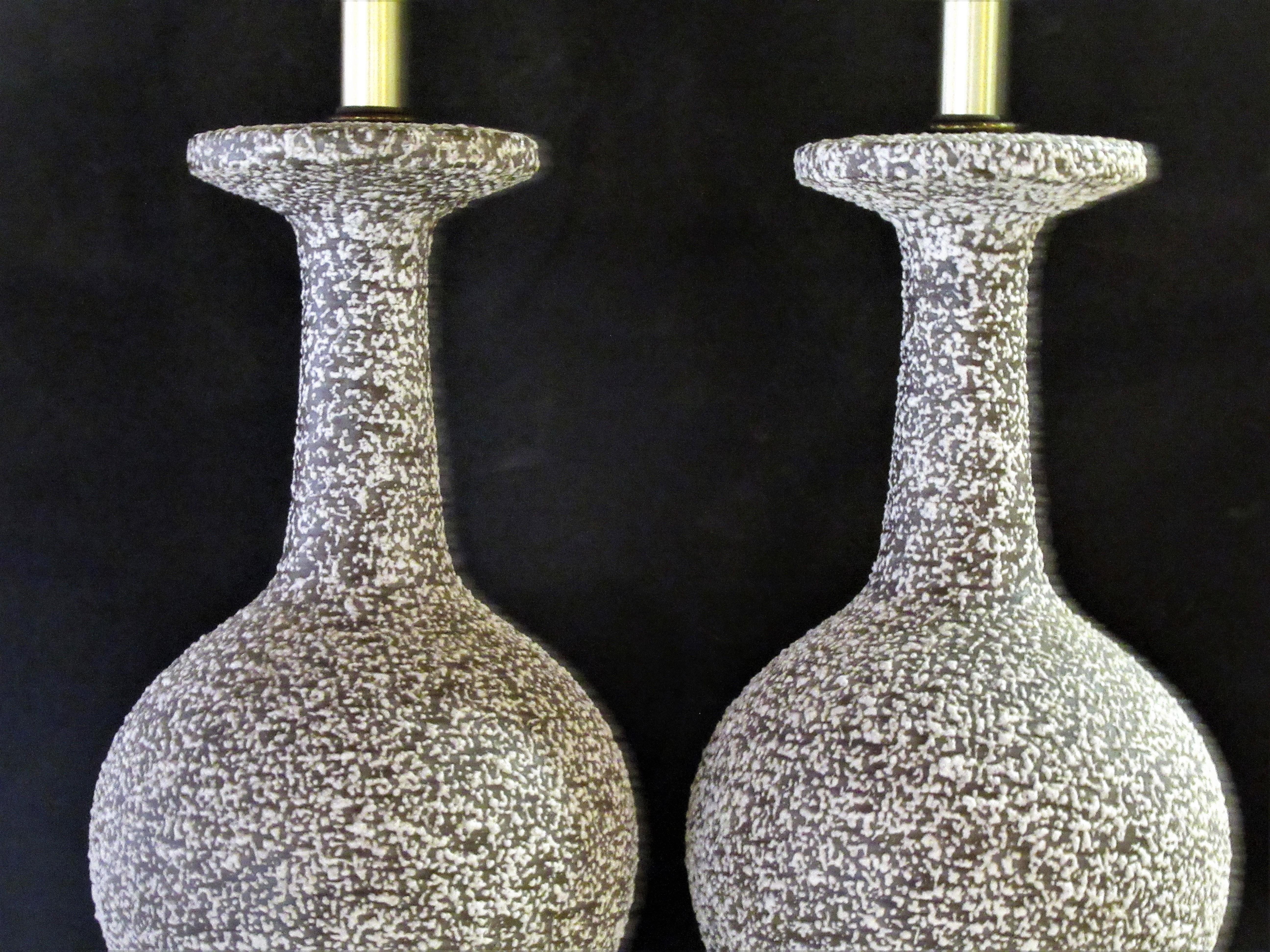 Mid-20th Century Speckle Glazed Ceramic Lamps 2