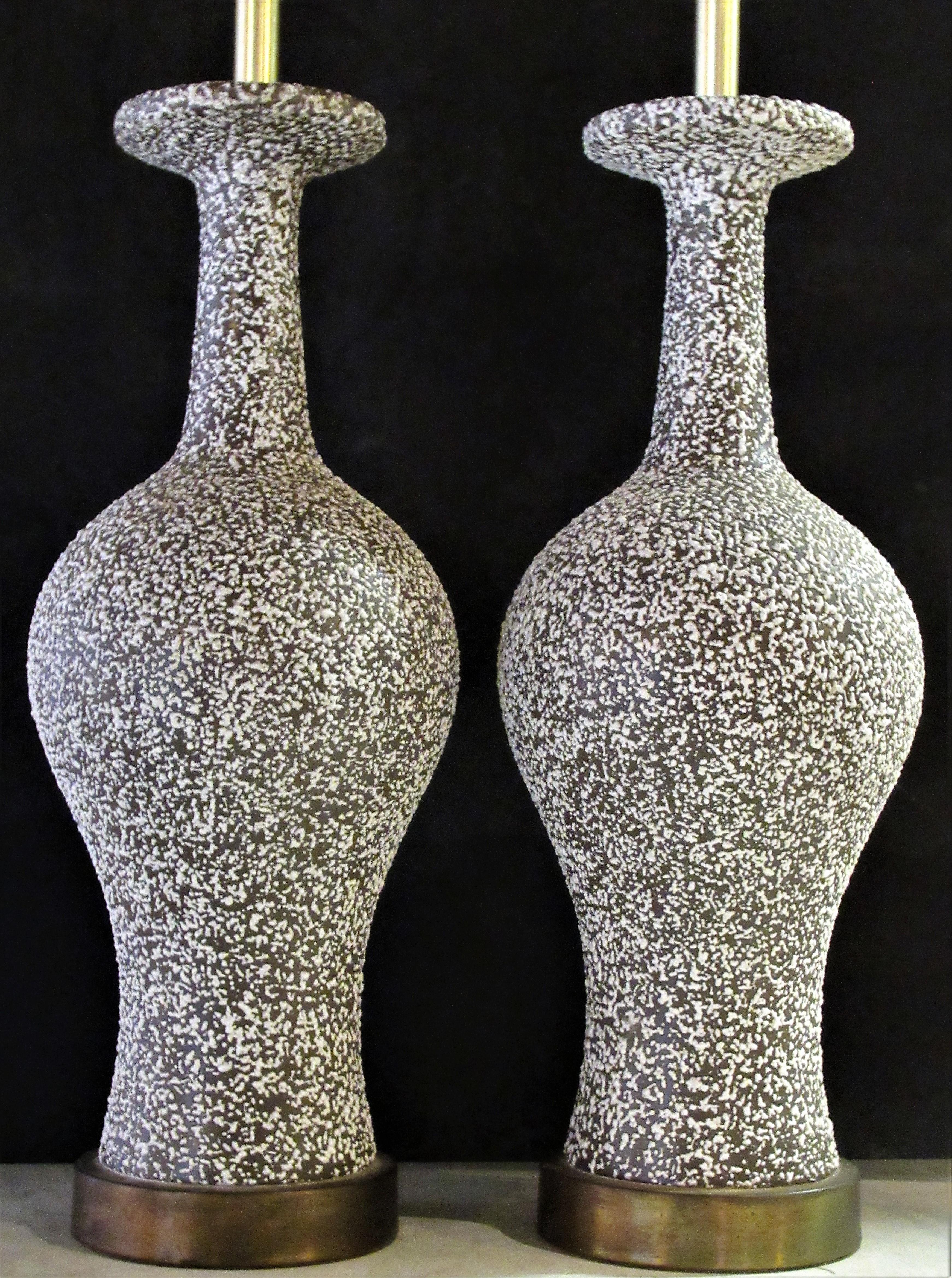 Mid-20th Century Speckle Glazed Ceramic Lamps 5