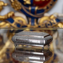 Mid 20th Century Sri Lankan Solid Silver Repousse Box, Colombo c.1930
