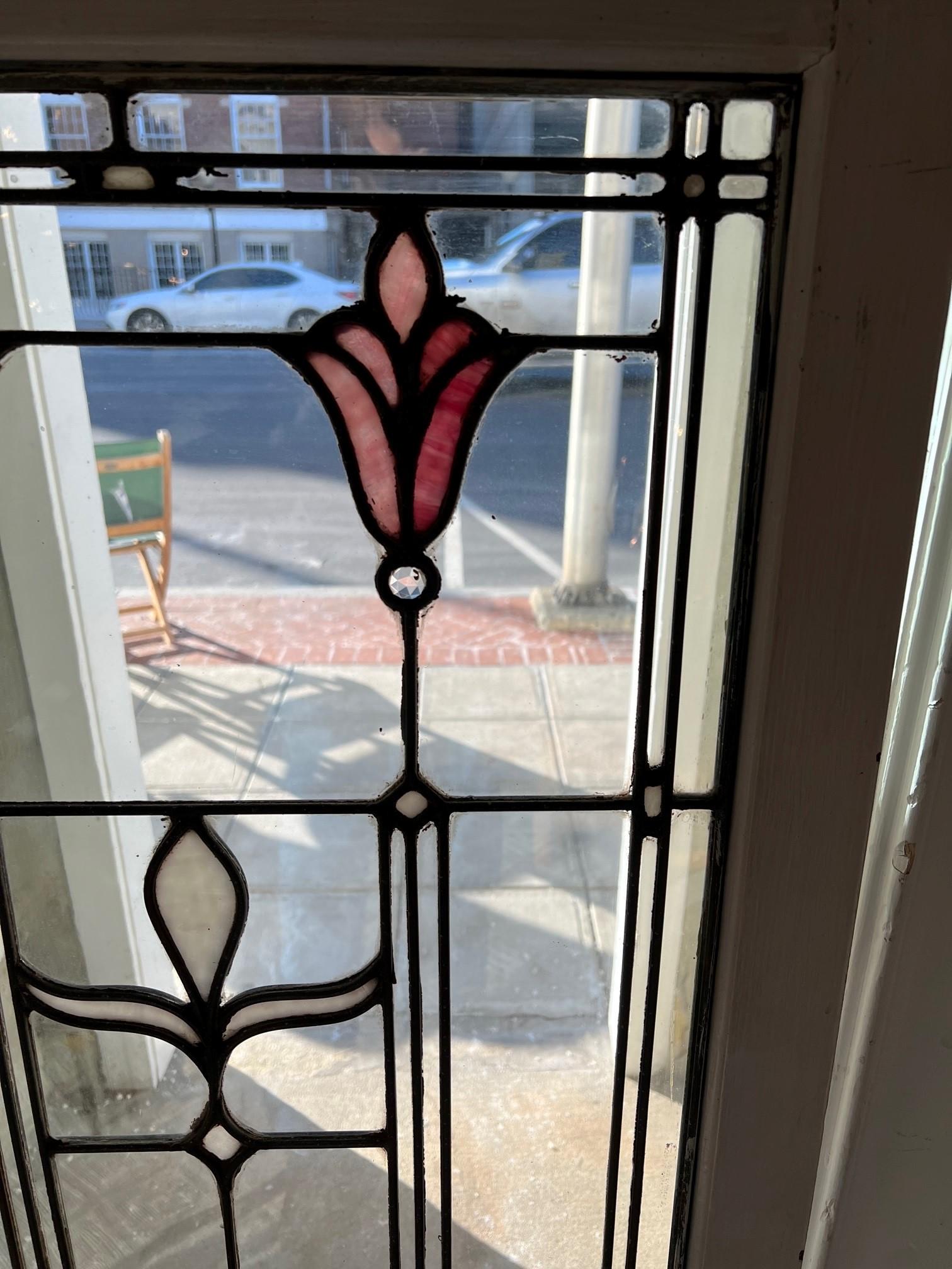 art deco stained glass door