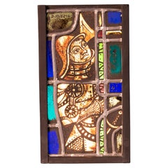 Used Mid 20th century stained glass display light box