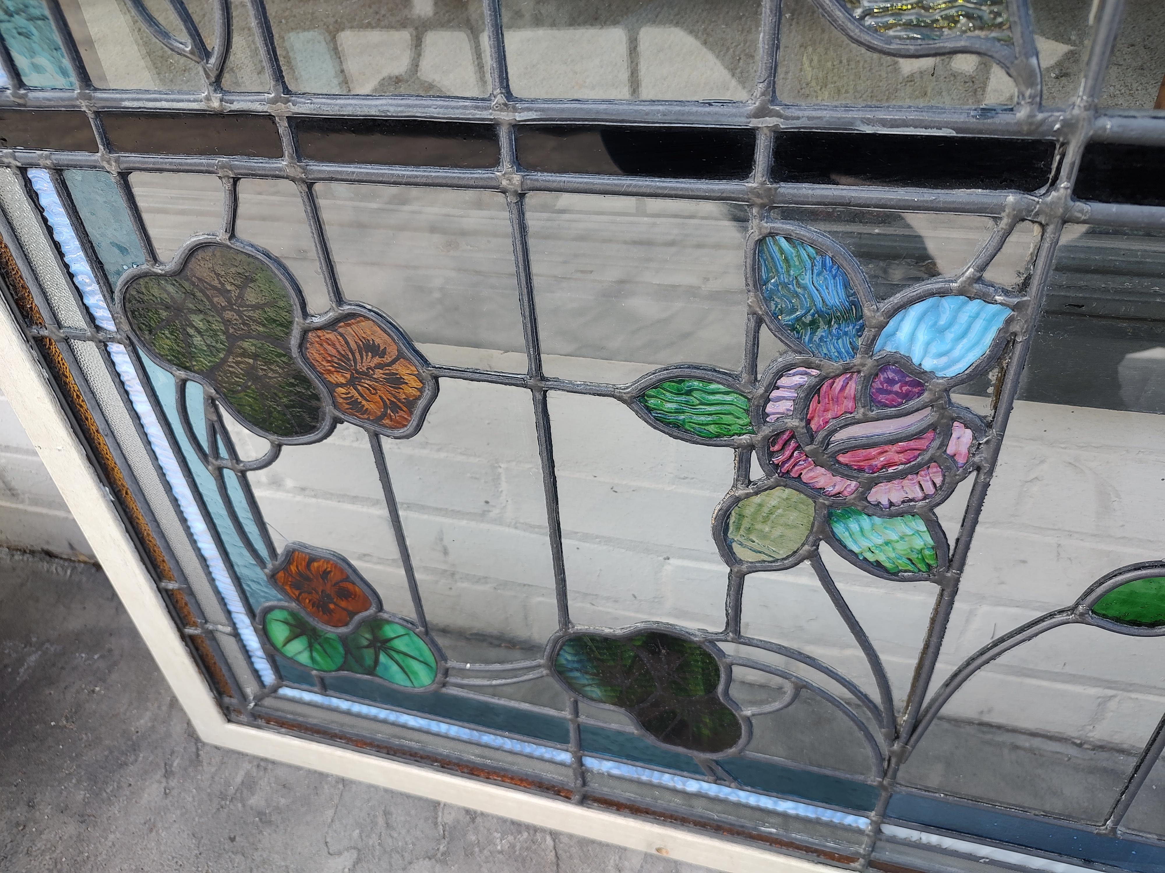 Mid 20th Century Stained Glass Windows Fruit & Leaves, Jewels For Sale 7