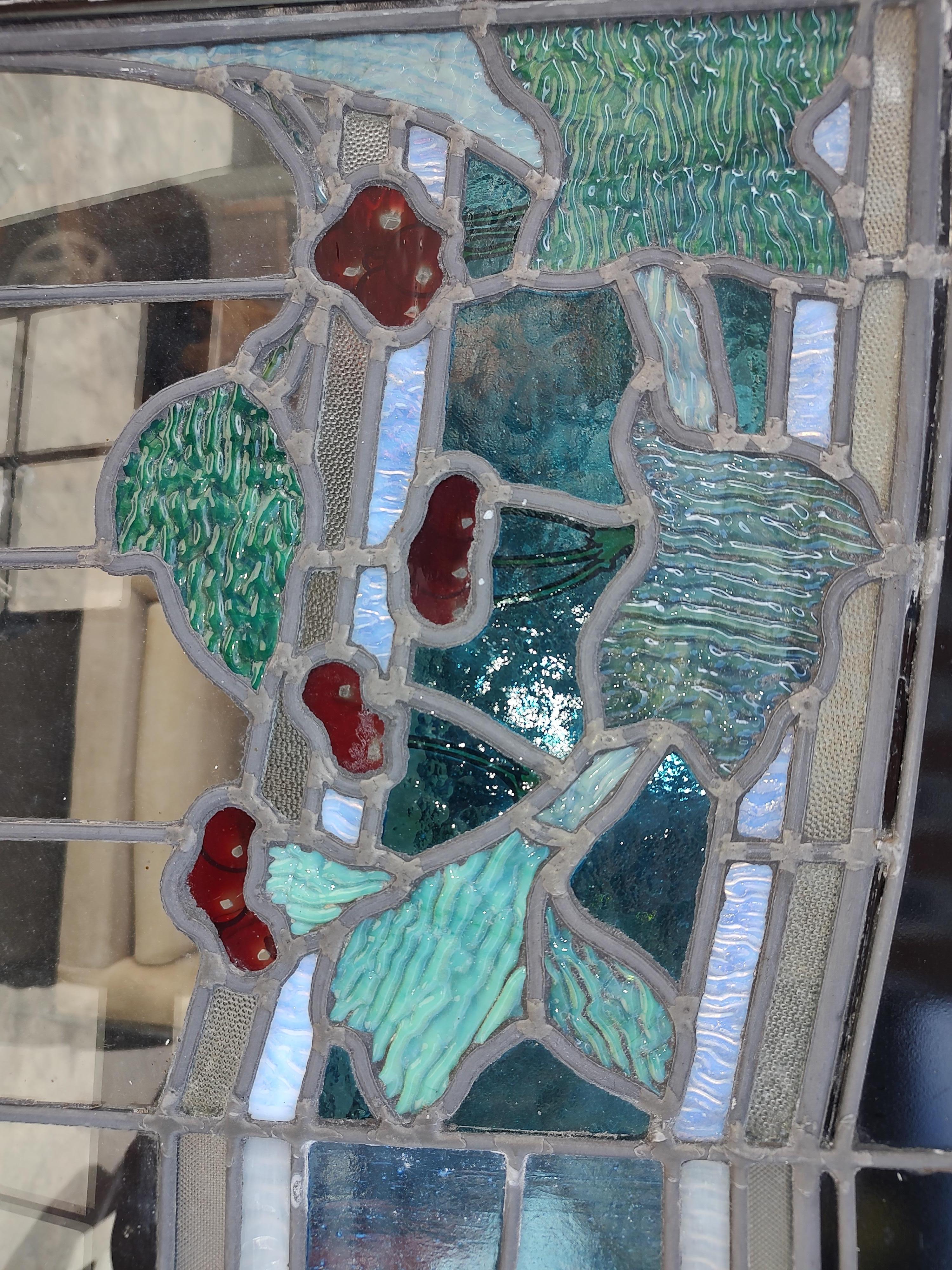 Mid 20th Century Stained Glass Windows Fruit & Leaves, Jewels For Sale 1