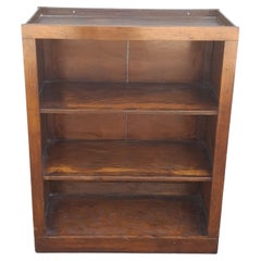 Mid 20th Century Stained Pine Low Bookcase
