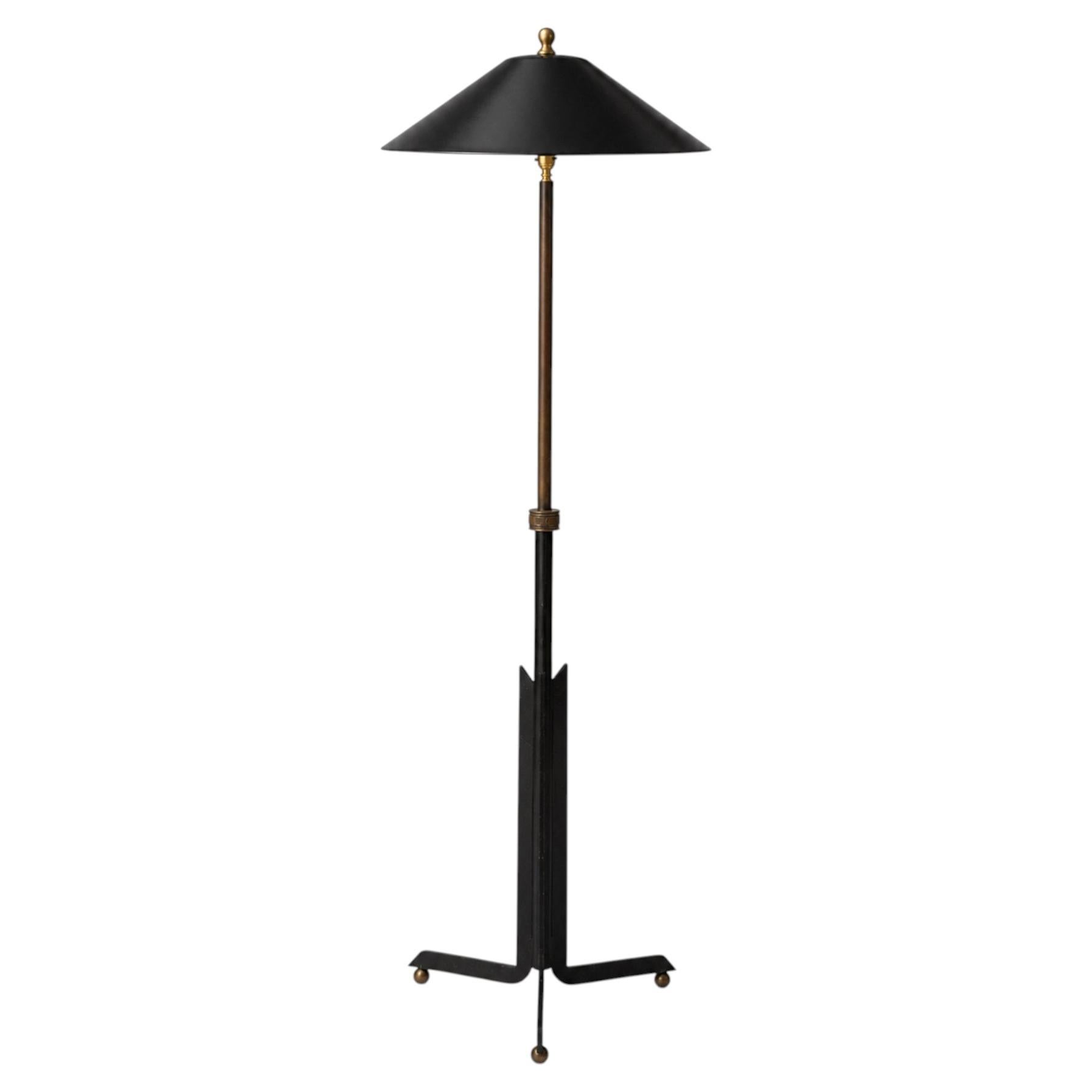 Mid 20th Century Stamped SEED Atomic bronze floor lamp For Sale