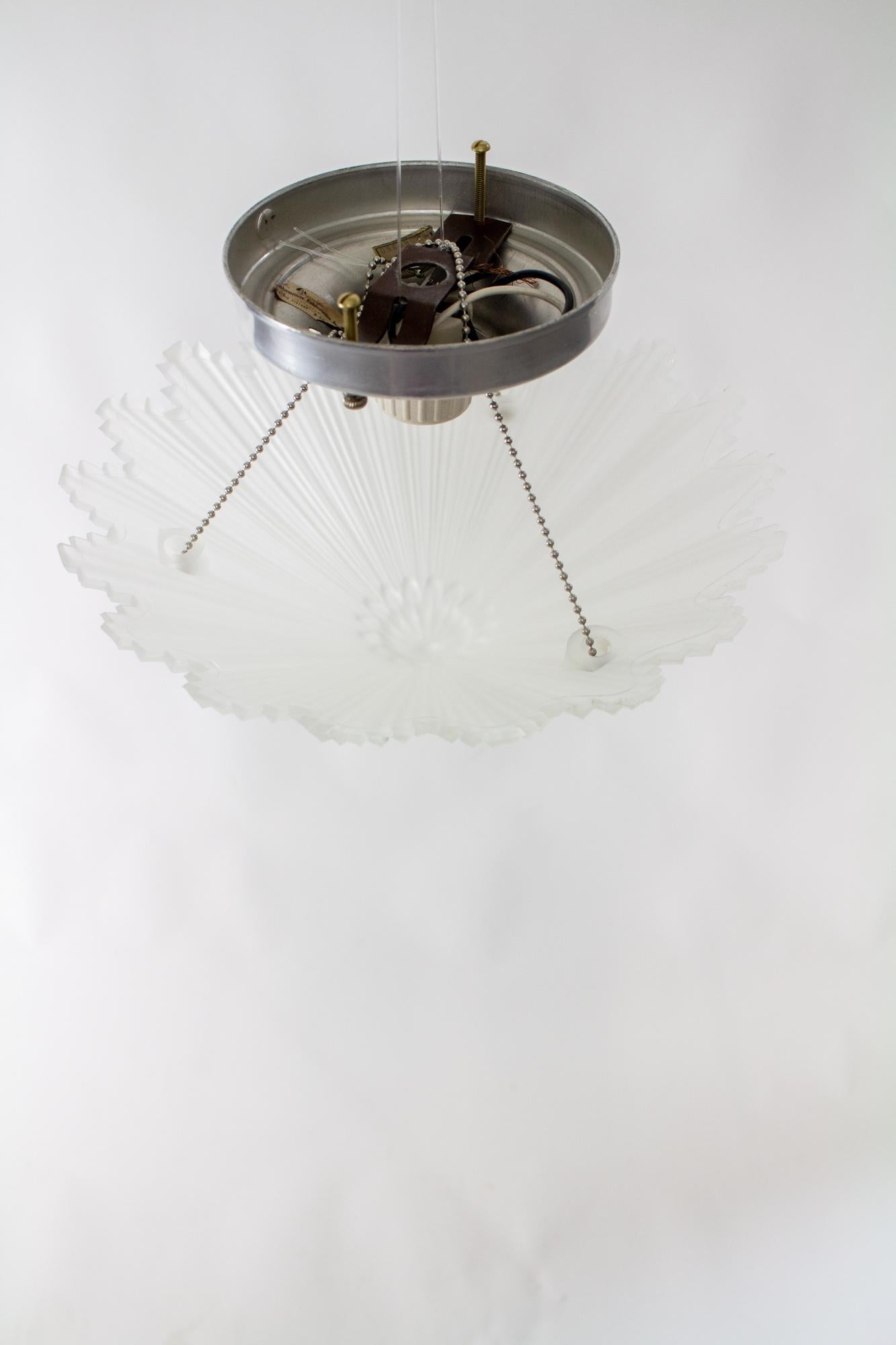 Mid 20th Century Starburst Semi Flush Fixture In Good Condition In Canton, MA
