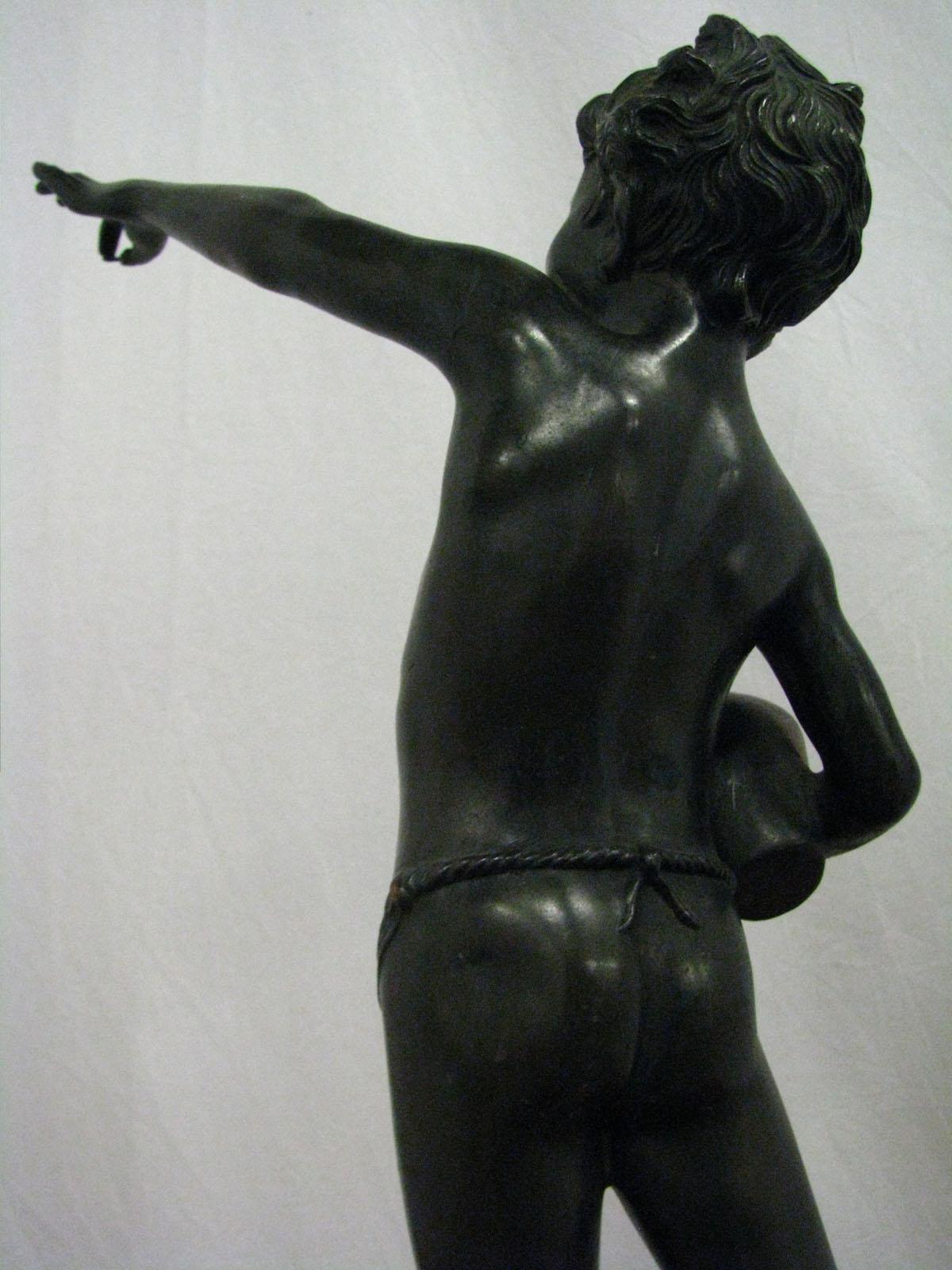 Mid-20th Century Statue of Boy Carrying a Jug Zinc For Sale 3