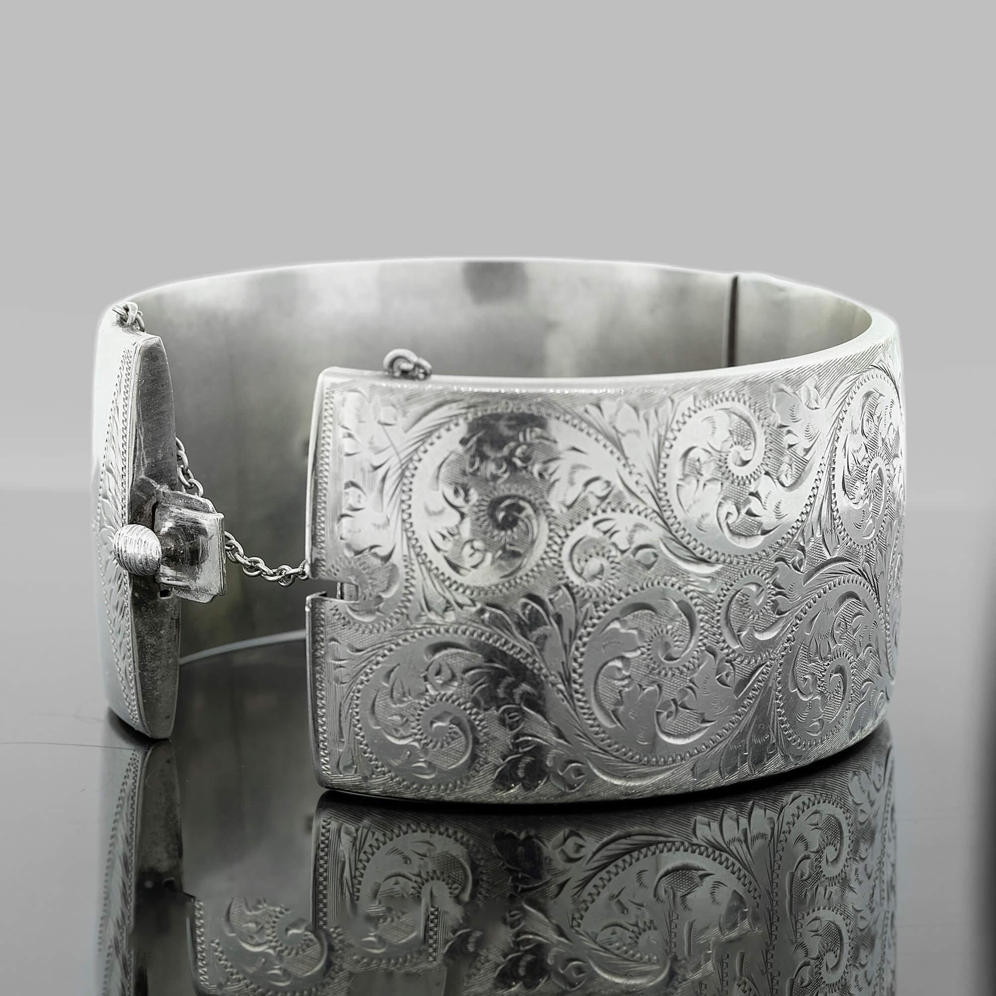 wide silver bracelets