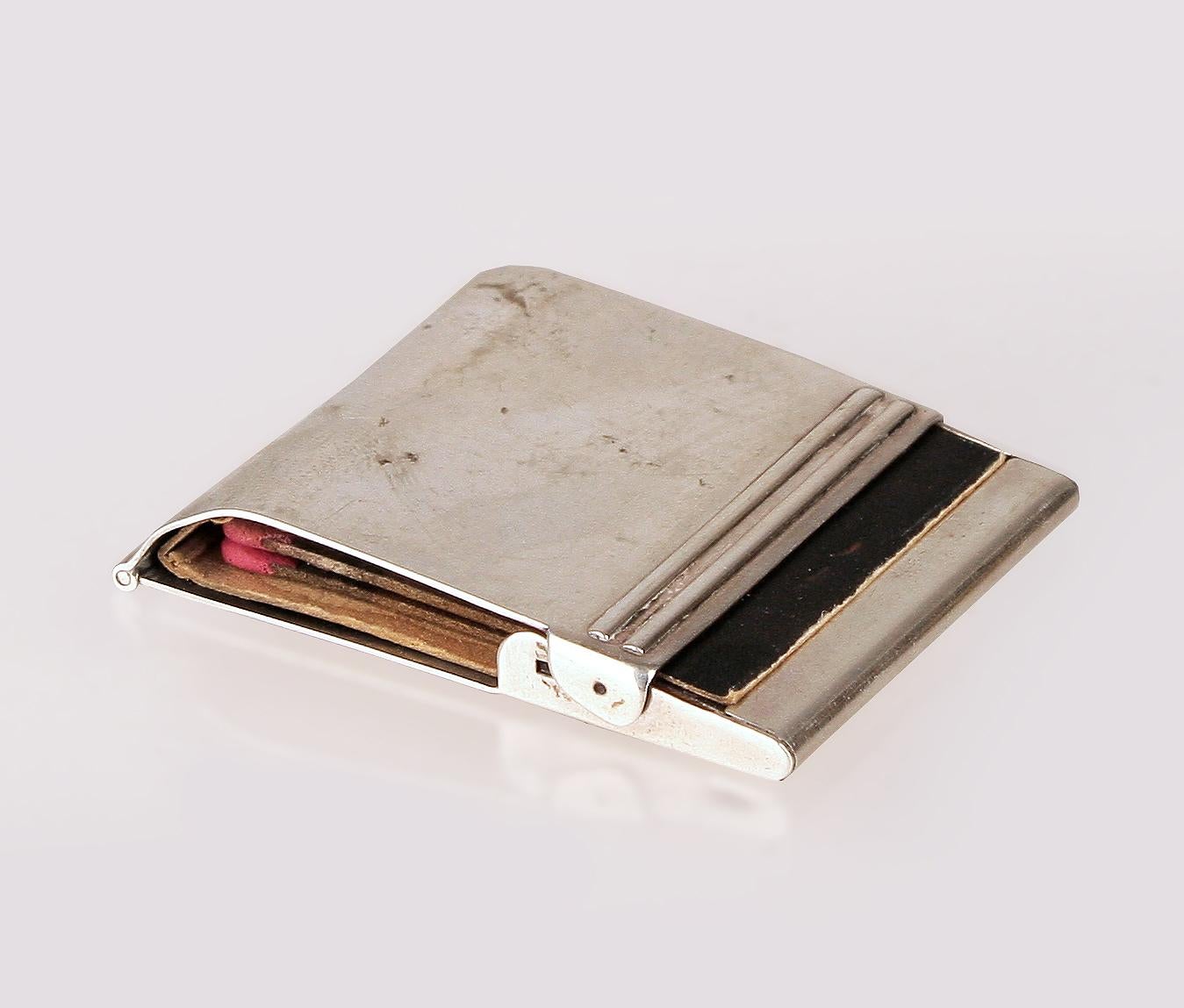 Mid-20th Century Sterling Silver Matchbook Cover/Match Holder by Tiffany & Co. In Fair Condition For Sale In North Miami, FL