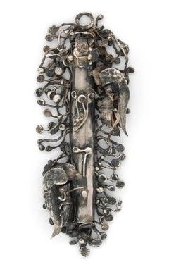 Porta Mezuzah in argento sterling della metà del XX secolo di Jackson, Gerusalemme