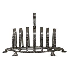 Mid-20th Century Sterling Silver Toast Rack, Birmingham, 1951 E Hill