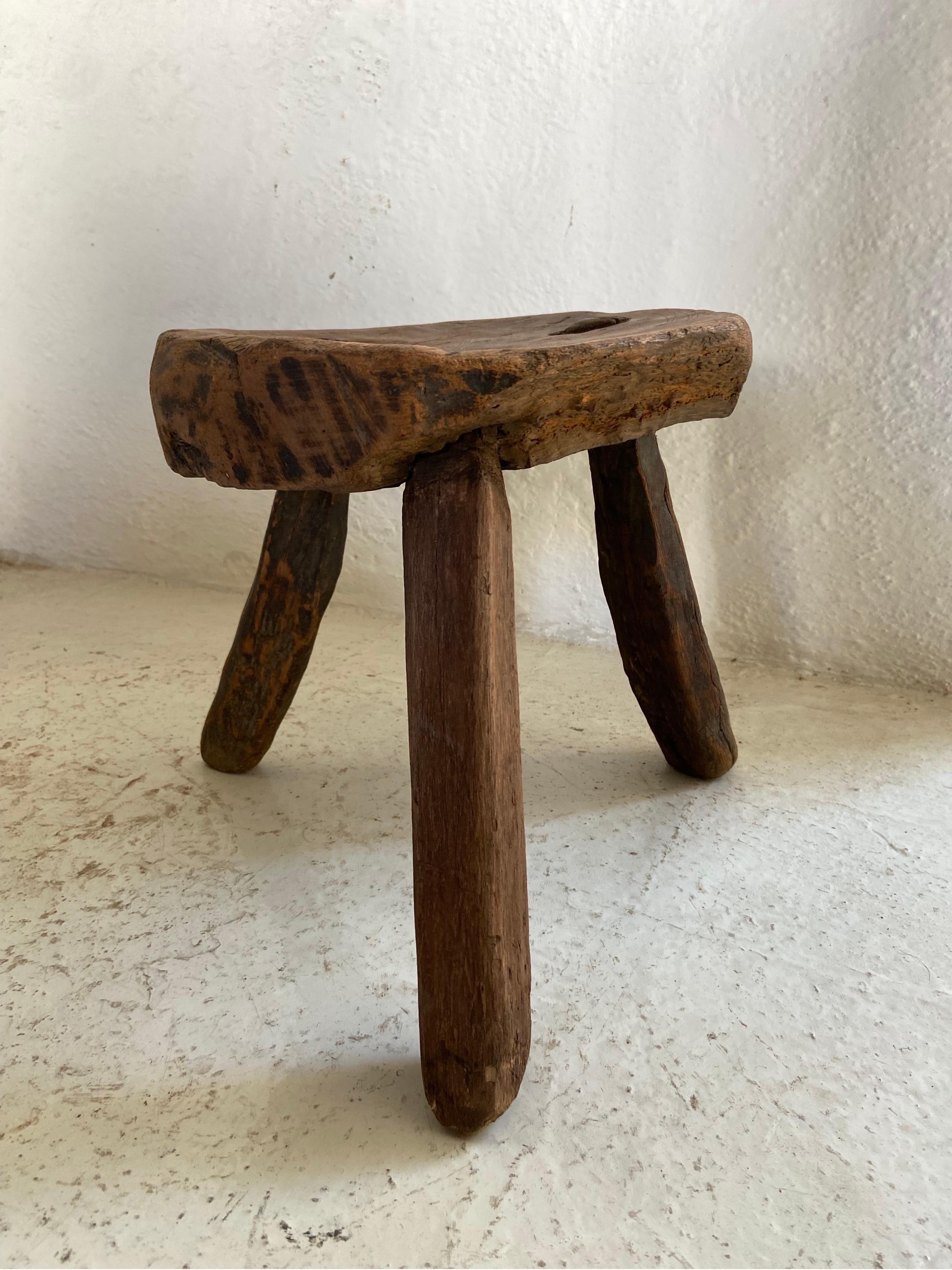 Hand-Crafted Mid 20th Century Stool From Mexico For Sale