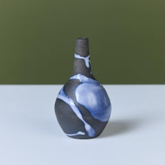 Mid-20th Century Studio Pottery Vase, Charcoal Body, Drip Glaze
