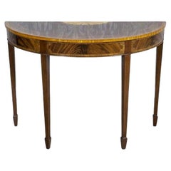 Mid-20th Century Stylized Brown Walnut Console Table