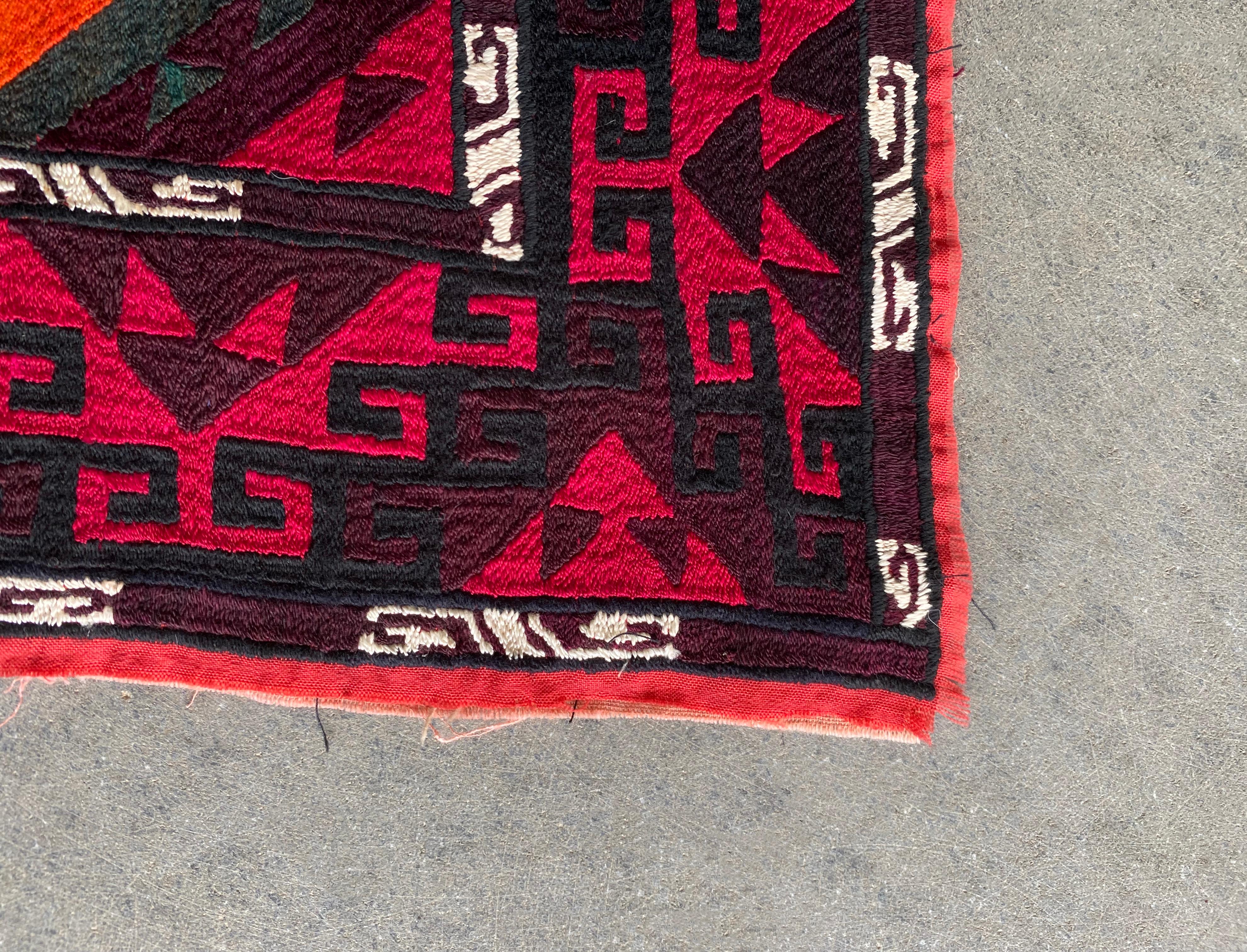 Hand-Woven Central Asian Embroidered Textile, “Suzani”, Mid 20th Century  For Sale