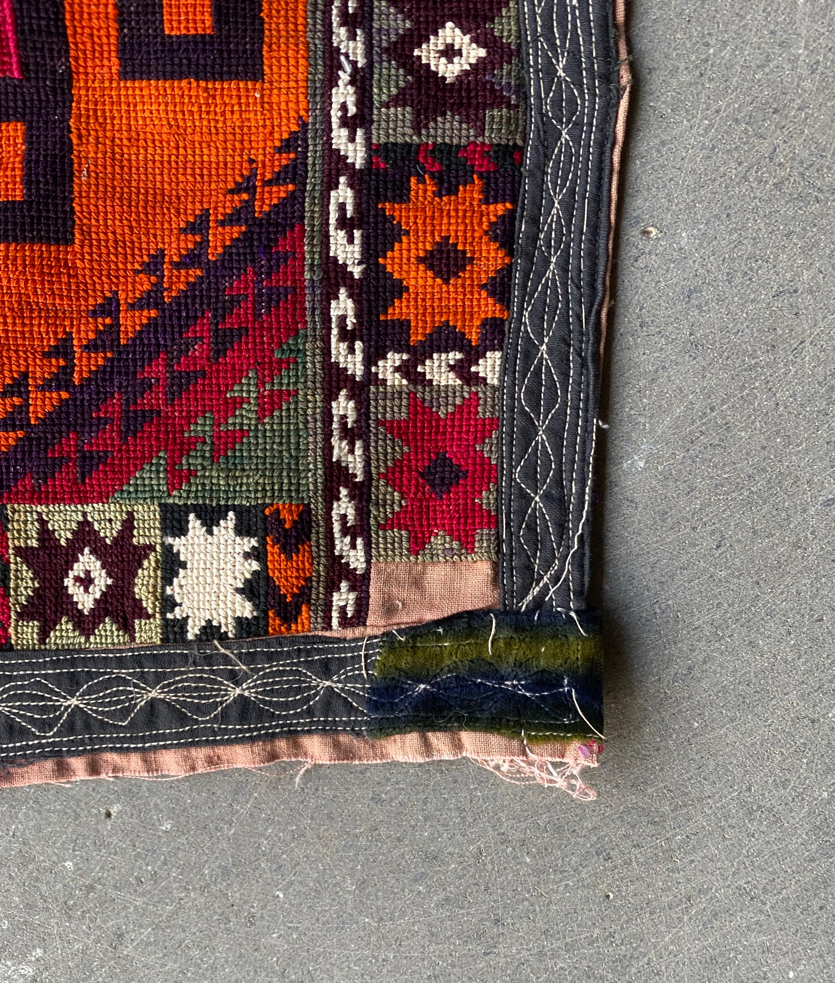 Cotton Central Asian Embroidered Textile, “Suzani”, Mid 20th Century For Sale