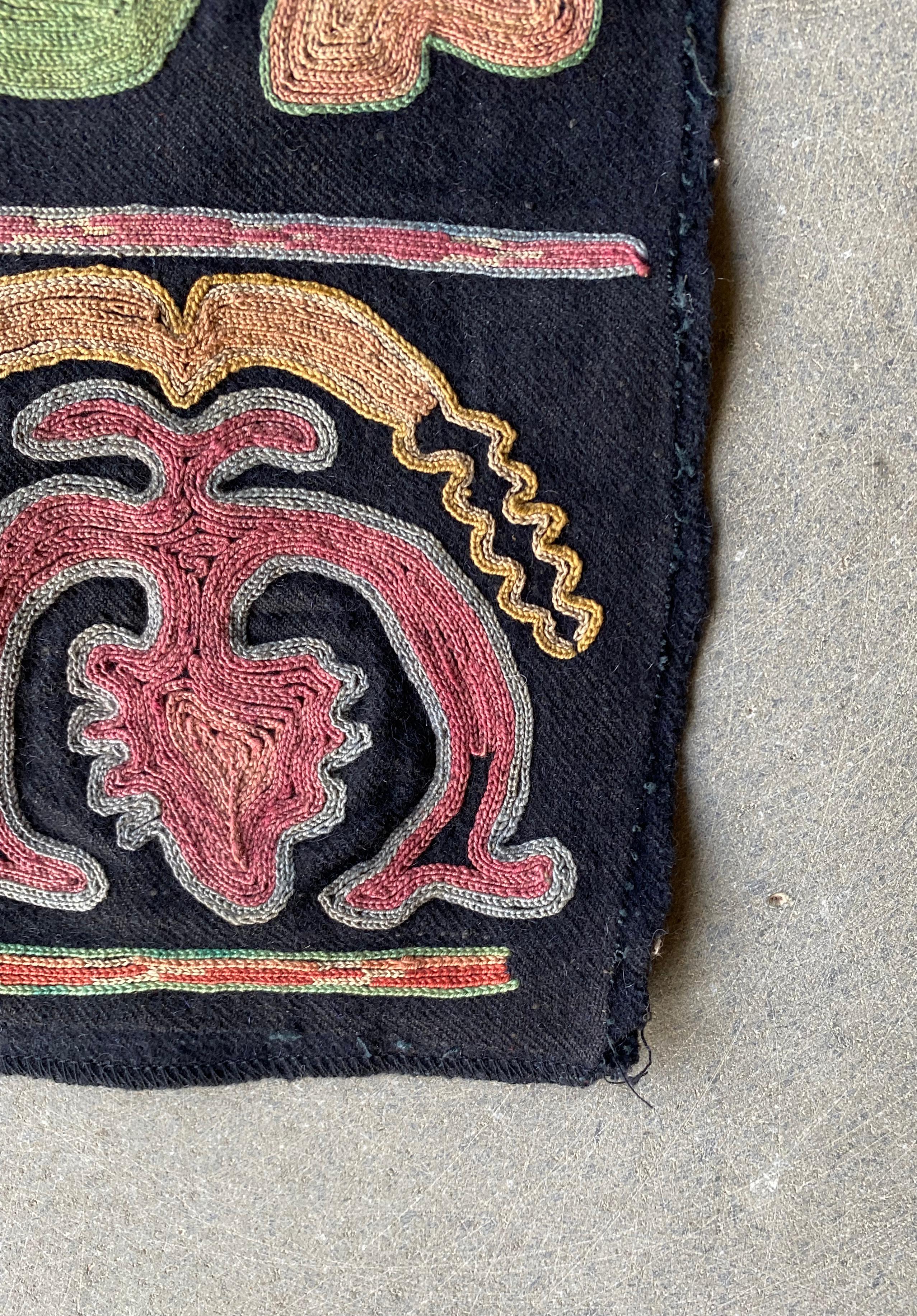 Cotton Central Asian Embroidered Textile, “Suzani”, Mid 20th Century For Sale