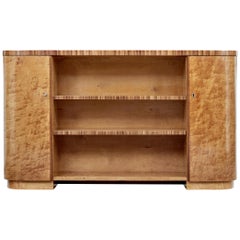 Mid-20th Century Swedish Birch and Kingwood Sideboard Bookcase
