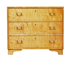 Mid 20th century Swedish birch chest of drawers