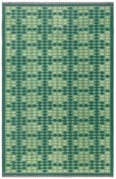 Mid-20th Century Swedish Double Sided Green Rug