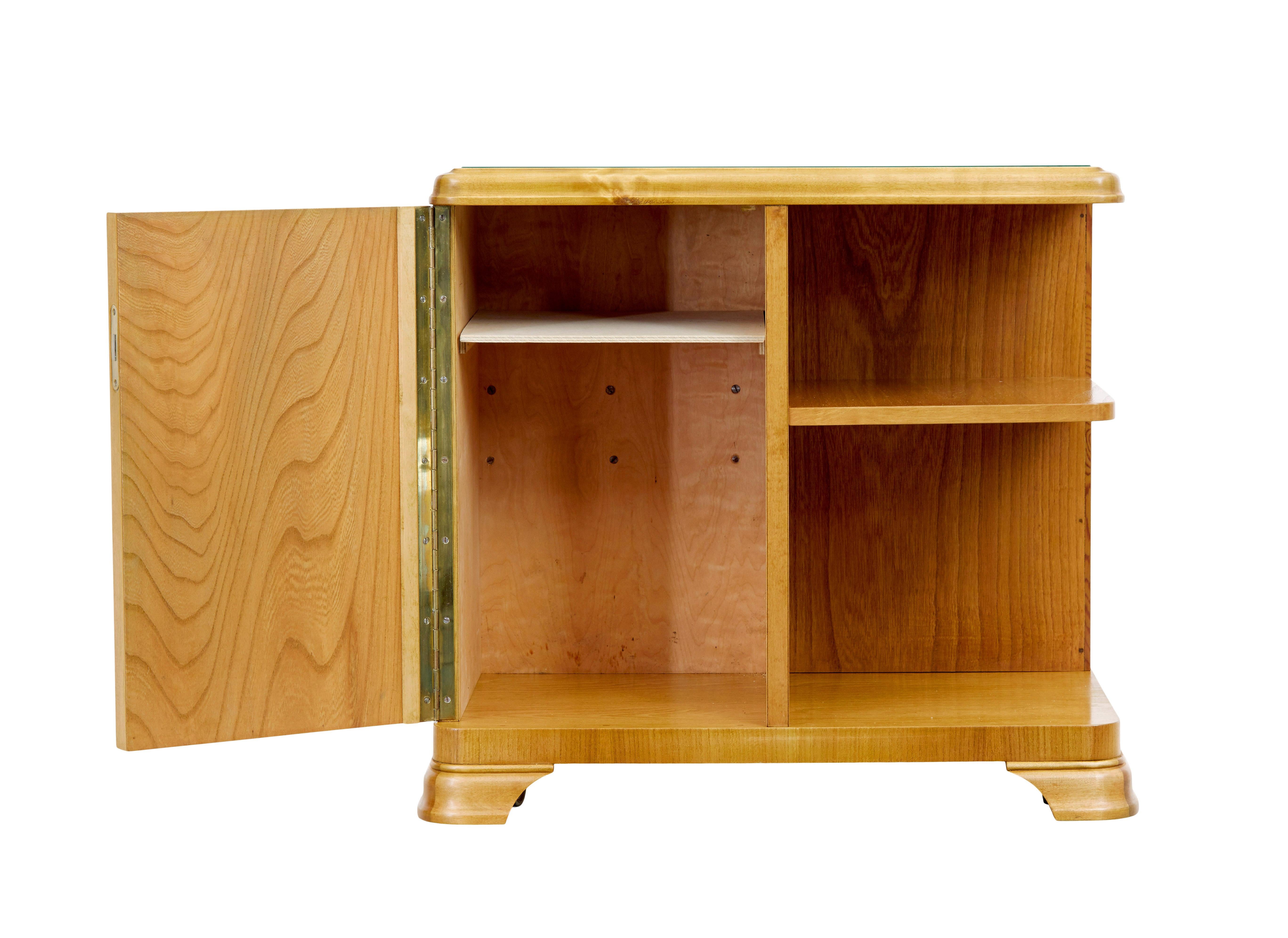 Glass Mid 20th century Swedish elm coffee table For Sale