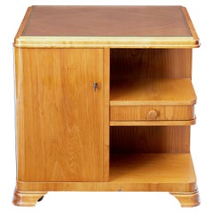 Retro Mid-20th Century Swedish Elm Occasional Table Cabinet